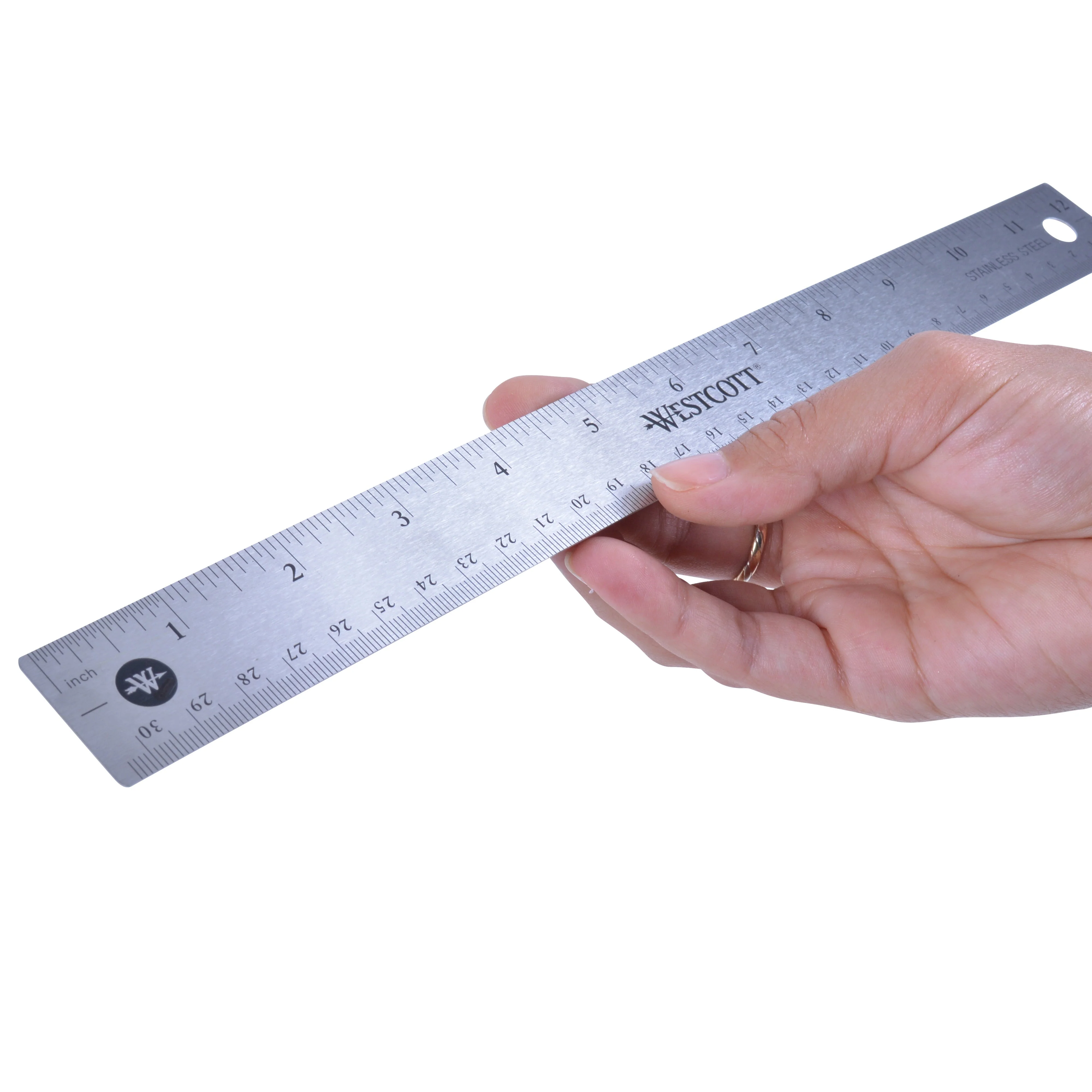 Westcott 12" Stainless Steel Office Ruler With Non Slip Cork Base (10415) - Image 4