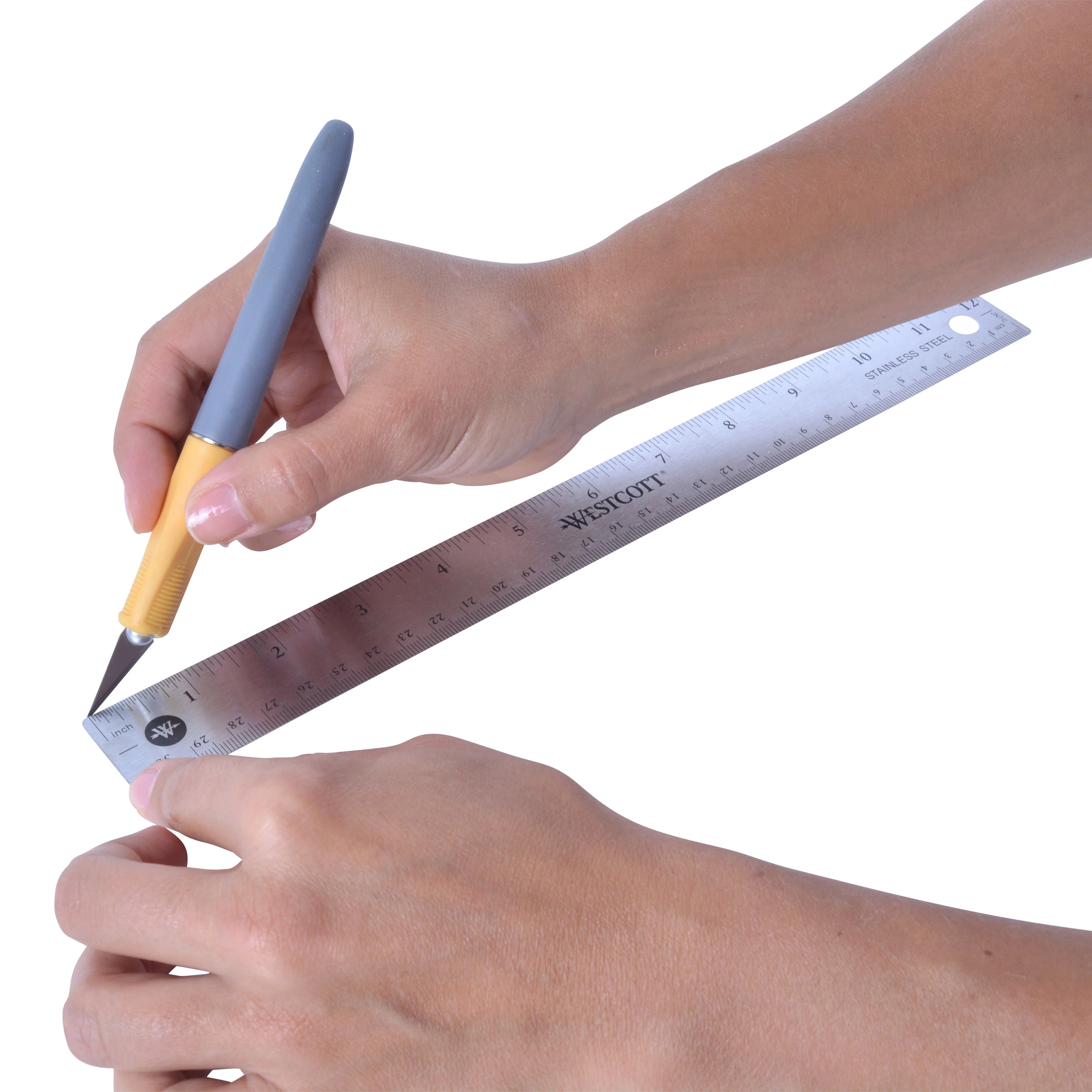 Westcott 12" Stainless Steel Office Ruler With Non Slip Cork Base (10415) - Image 5