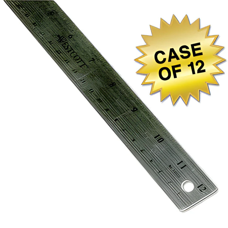 Westcott 12" Stainless Steel Office Ruler With Non Slip Cork Base (10415) - Image 7