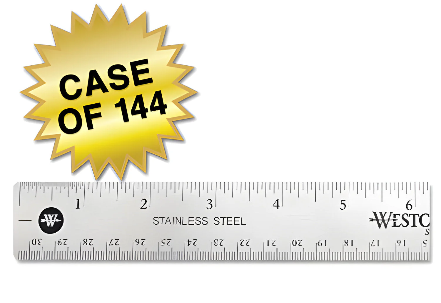 Westcott 12" Stainless Steel Office Ruler With Non Slip Cork Base (10415) - Image 8