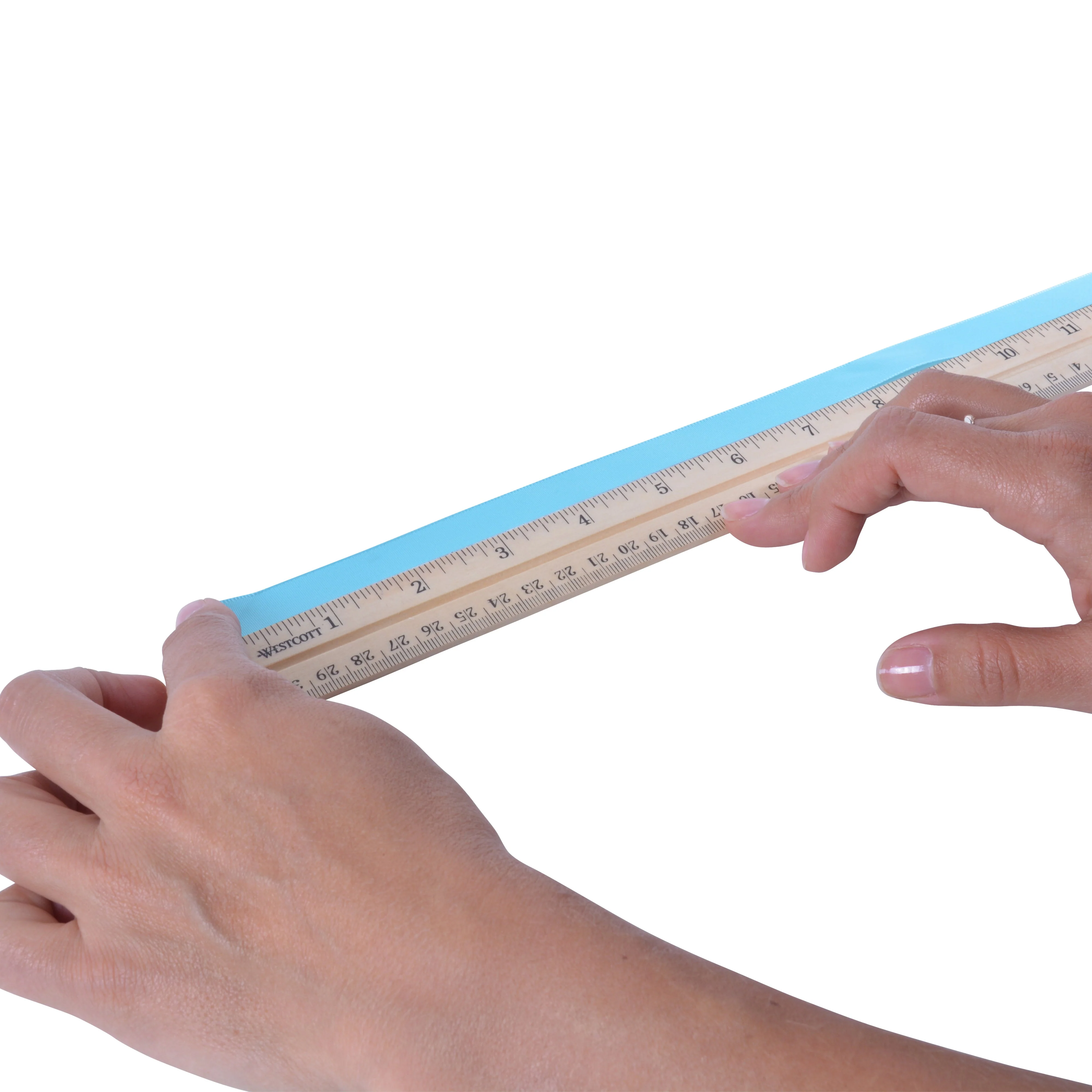 Westcott 12" Wood Ruler Measuring Metric and 1/16" Scale With Single Metal Edge (10377) - Image 3