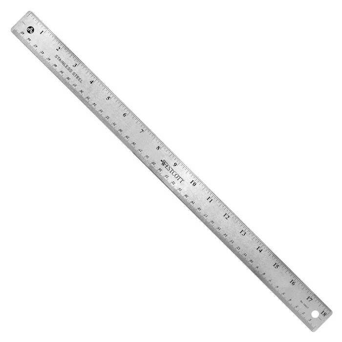 Westcott 18" Stainless Steel Office Ruler With Non Slip Cork Base (10417) - Image 8