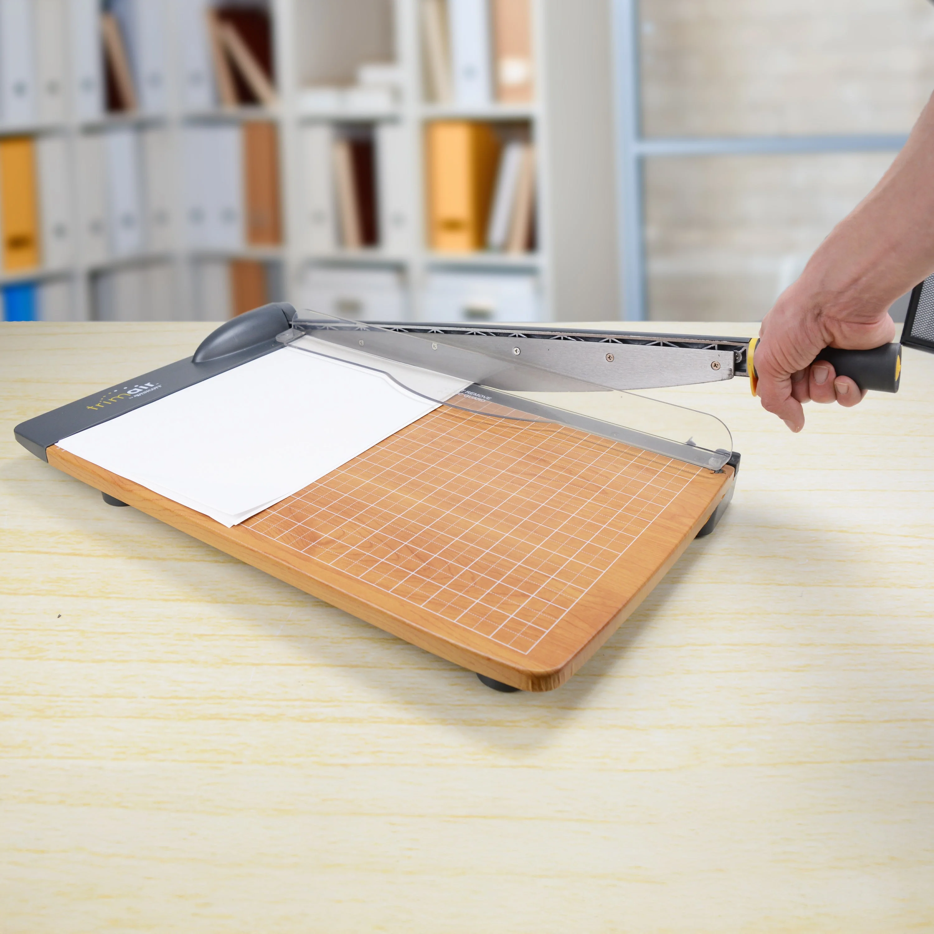 Westcott 18" Trimair Guillotine Trimmer, Wood Base - Image 4