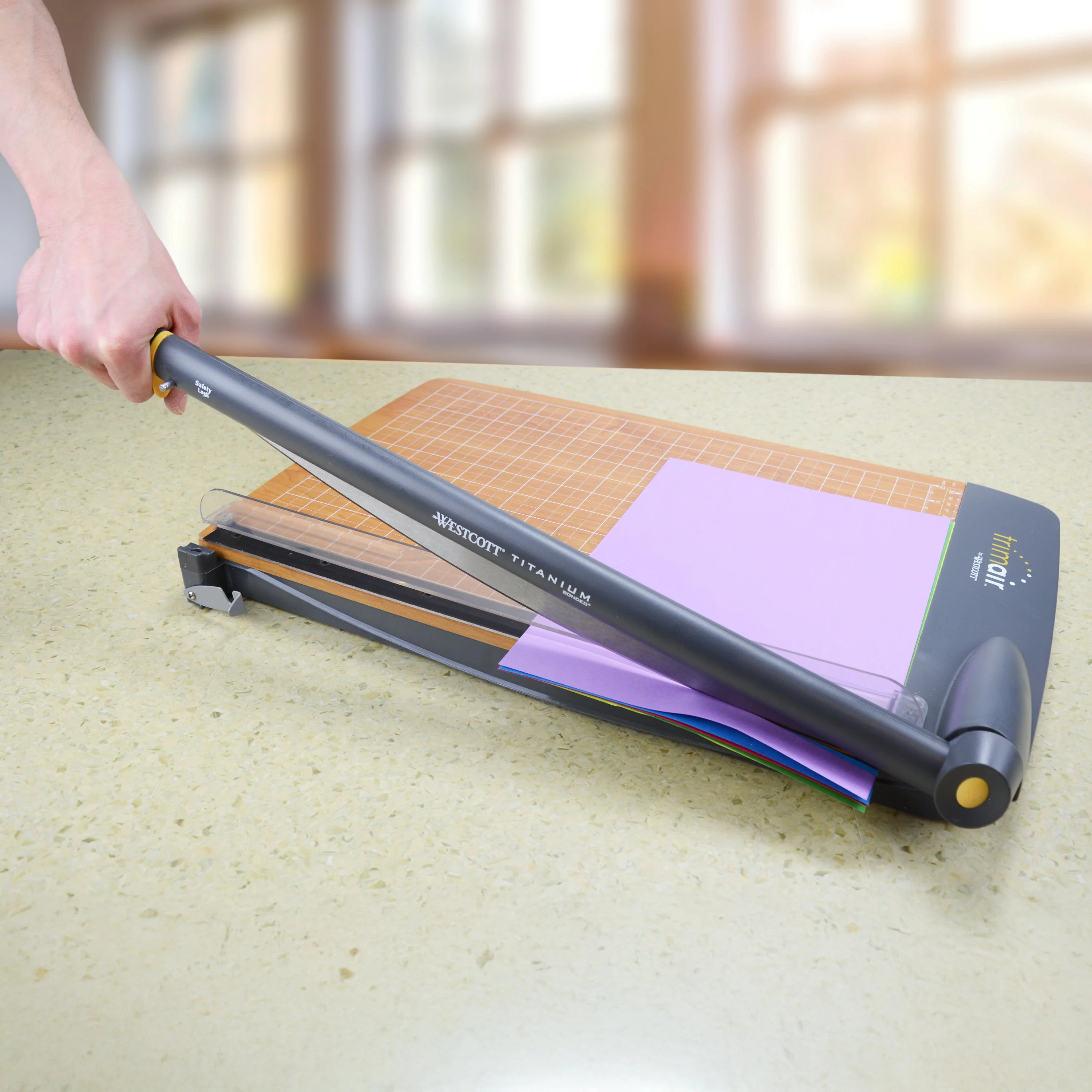 Westcott 18" Trimair Guillotine Trimmer, Wood Base - Image 8