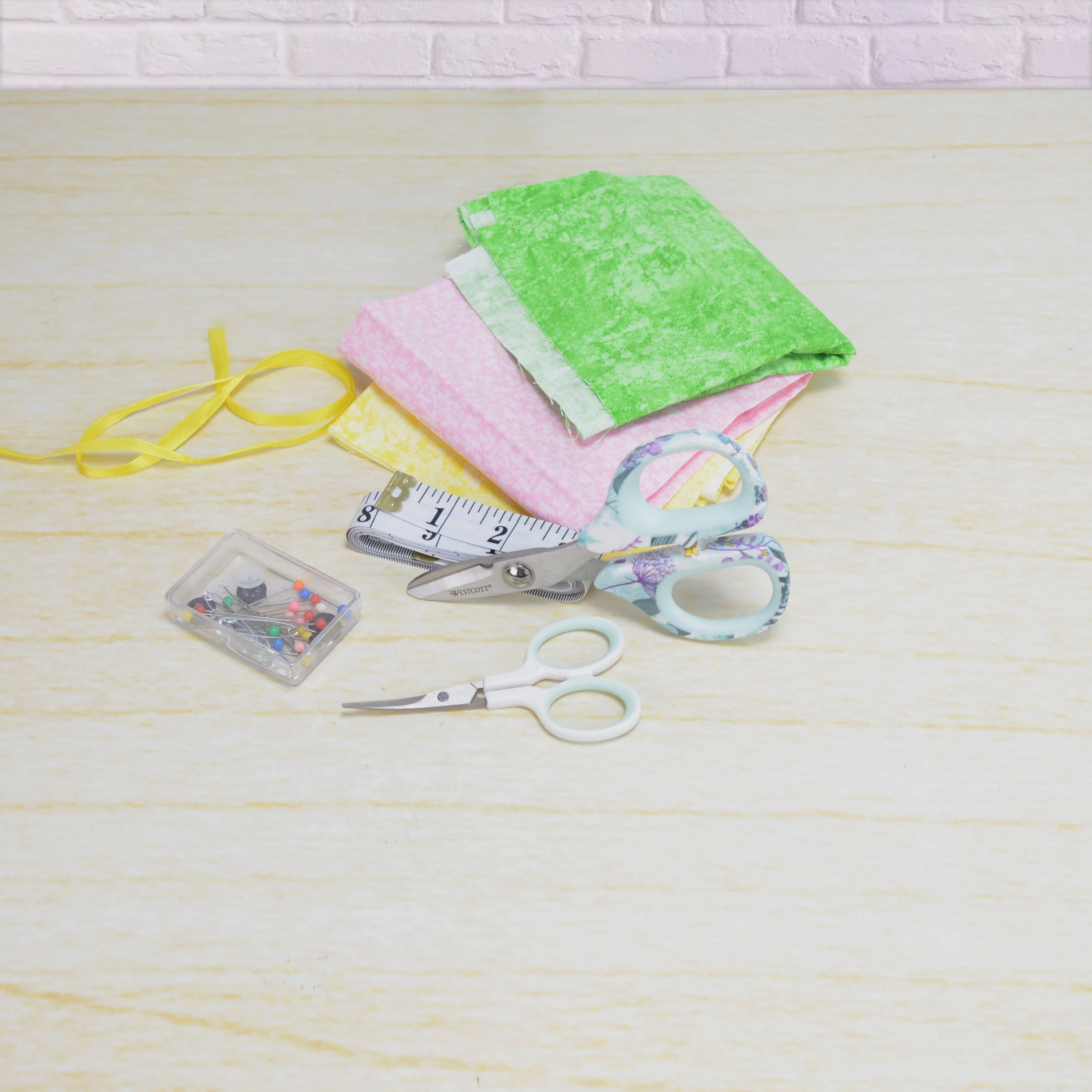 Westcott 4-Piece Sewing Set with Rag Scissors, Embroidery Scissors, Tape Measure, Box of Pins and Buttons for Fabric, Quilting, and Sewing Projects (00764-Parent) - Image 5