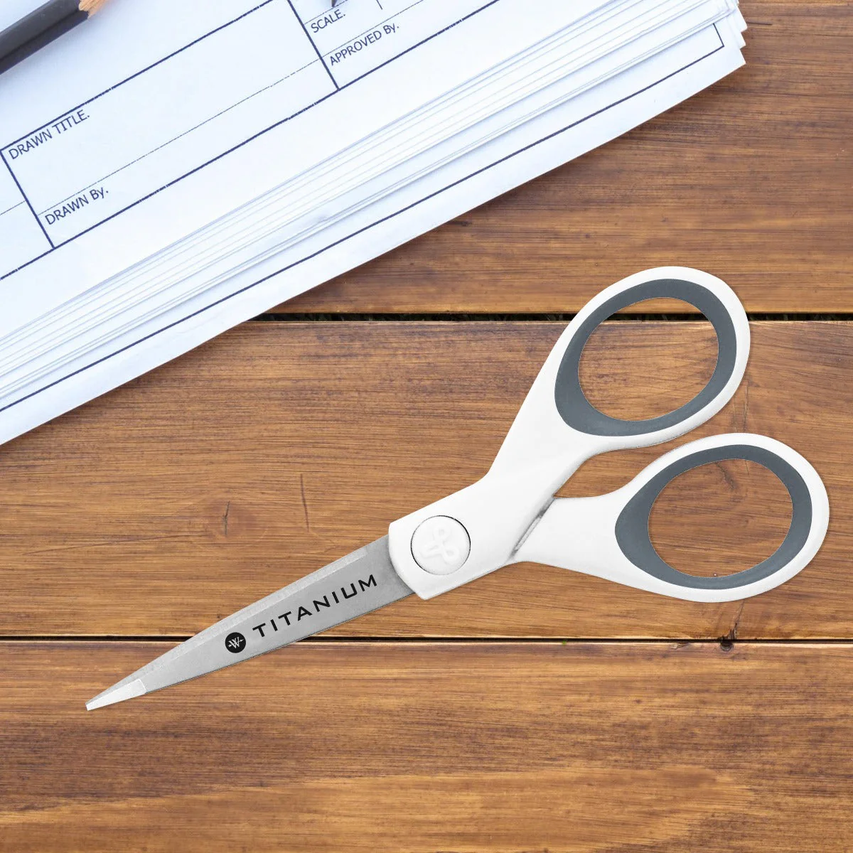 Westcott 5" Straight Titanium Bonded Craft Scissors with Micro Tip, White (16376) - Image 4