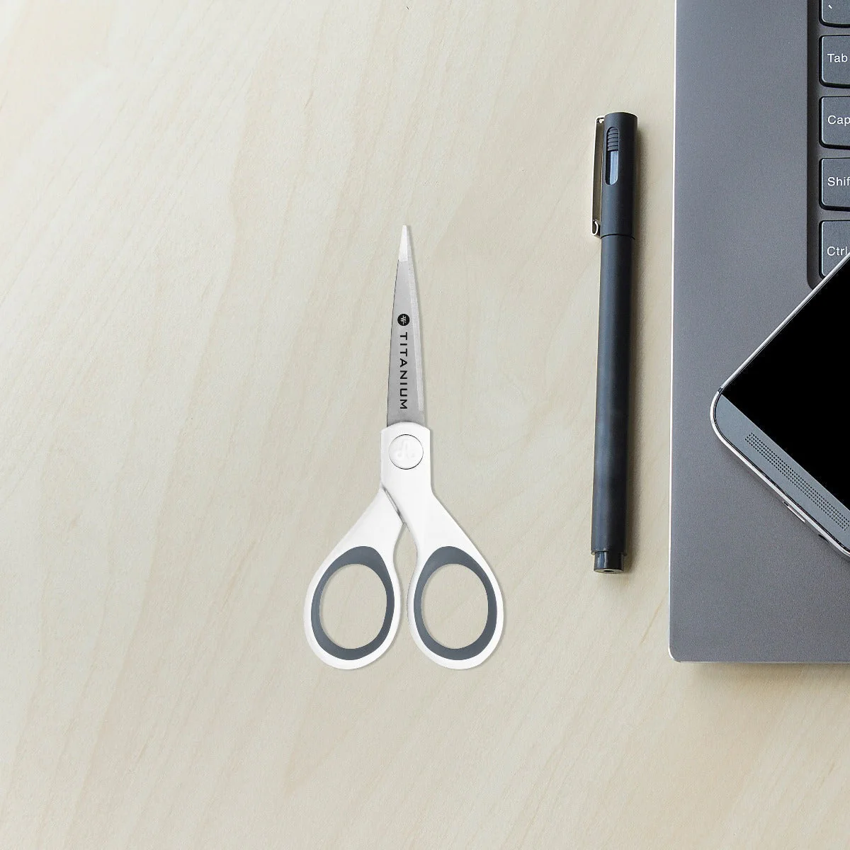 Westcott 5" Straight Titanium Bonded Craft Scissors with Micro Tip, White (16376) - Image 7