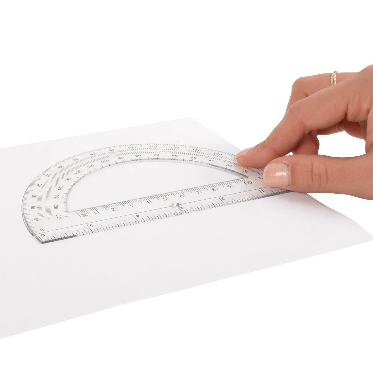 Westcott 6" Plastic 180 Degree Protractor, Clear (11200) - Image 8