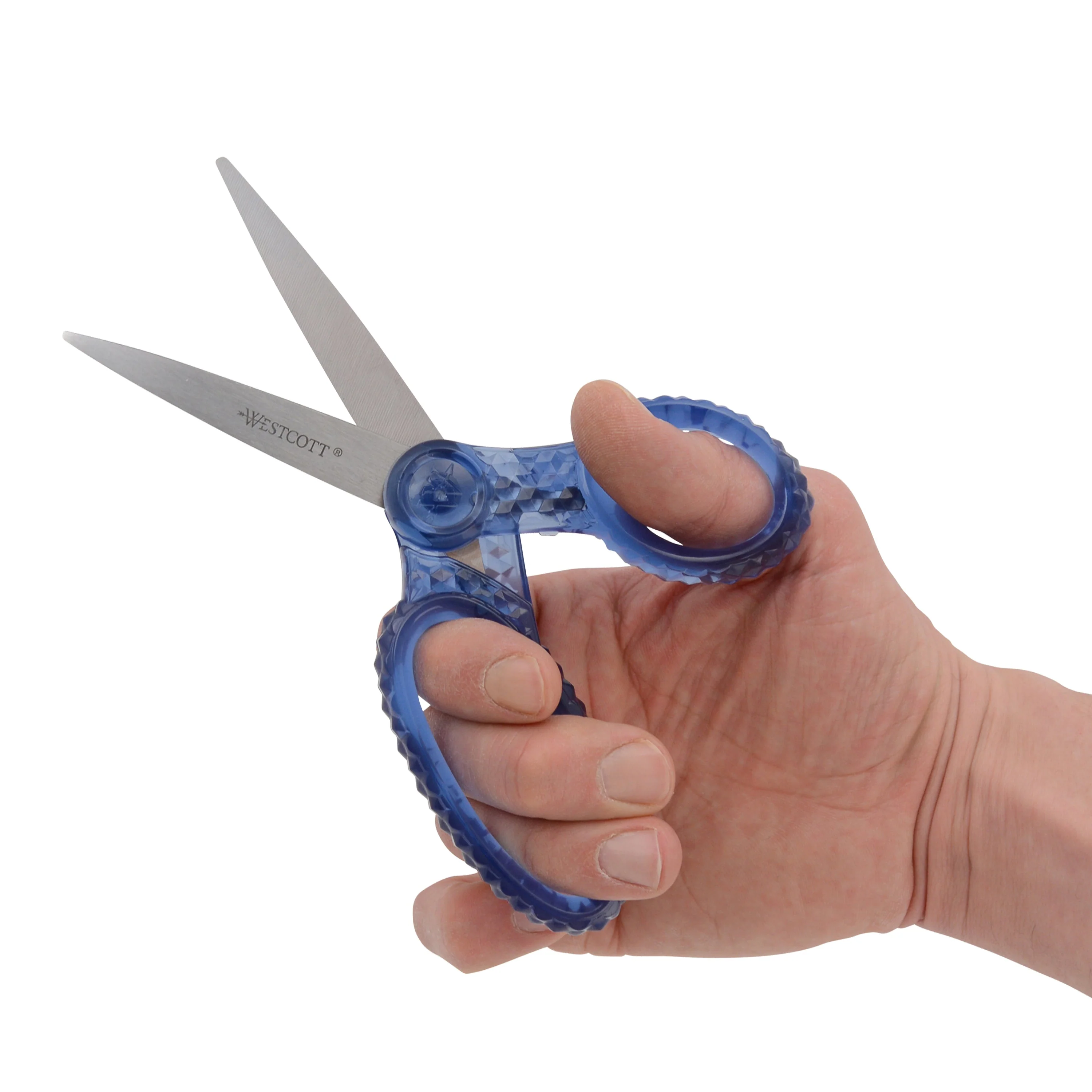 Westcott 7" GEM Crystal-Design Student Scissors, for Kids Aged 12+ - Scissors for School, Craft, Home, DIY, Classroom - Blue (00705-PARENT) - Image 4