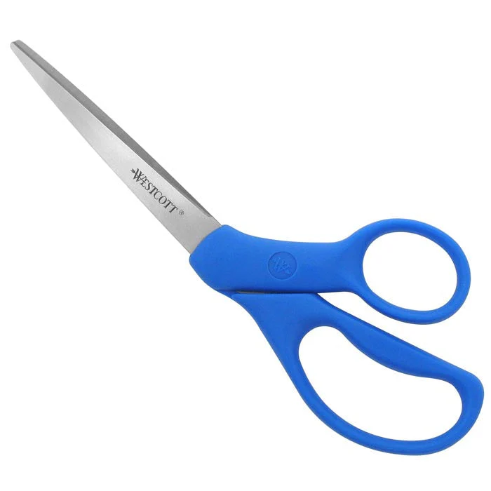 Westcott 8" Bent All Purpose Preferred Stainless Steel Scissors, Blue (43218) - Image 5
