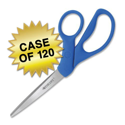 Westcott 8" Bent All Purpose Preferred Stainless Steel Scissors, Blue (43218) - Image 7