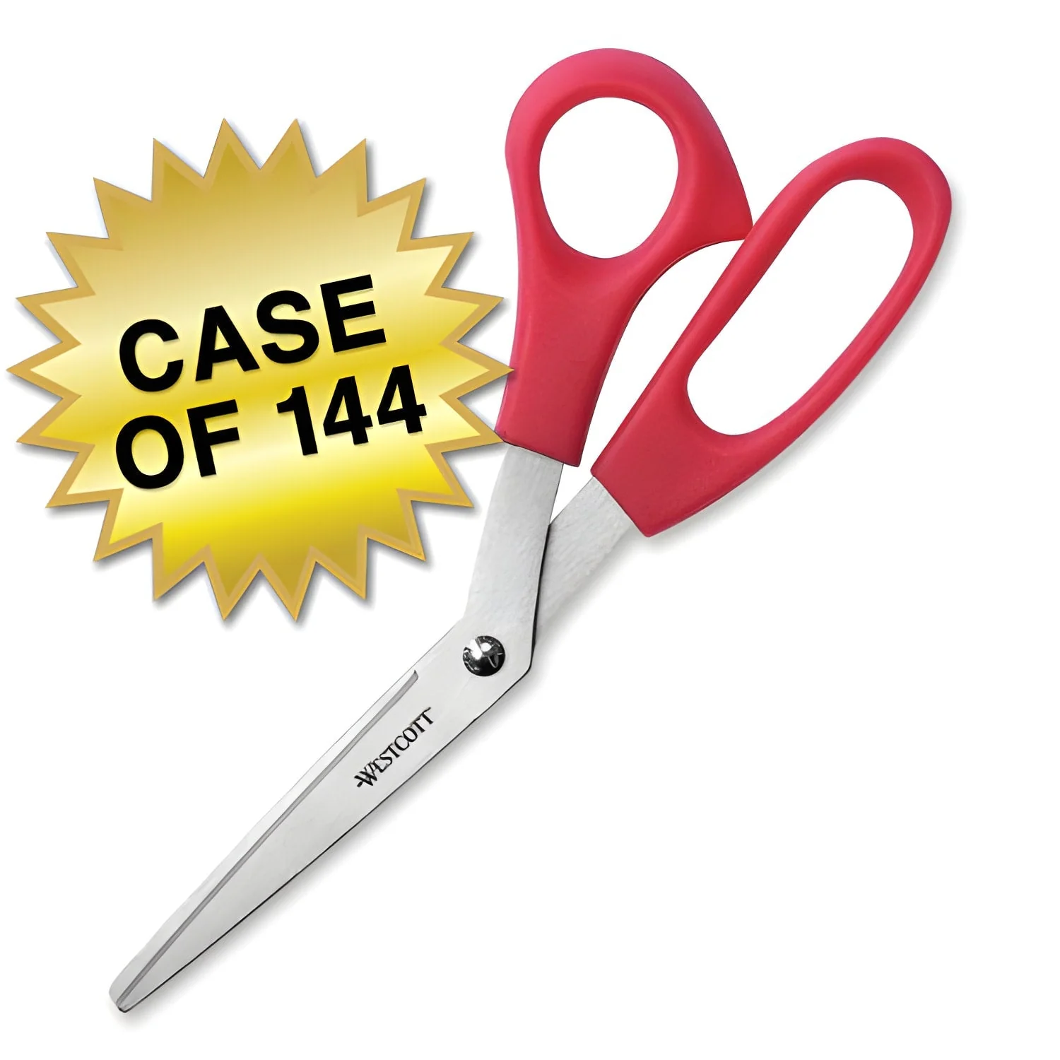 Westcott 8" Bent All Purpose Value Scissors, Red (10703) - Image 8