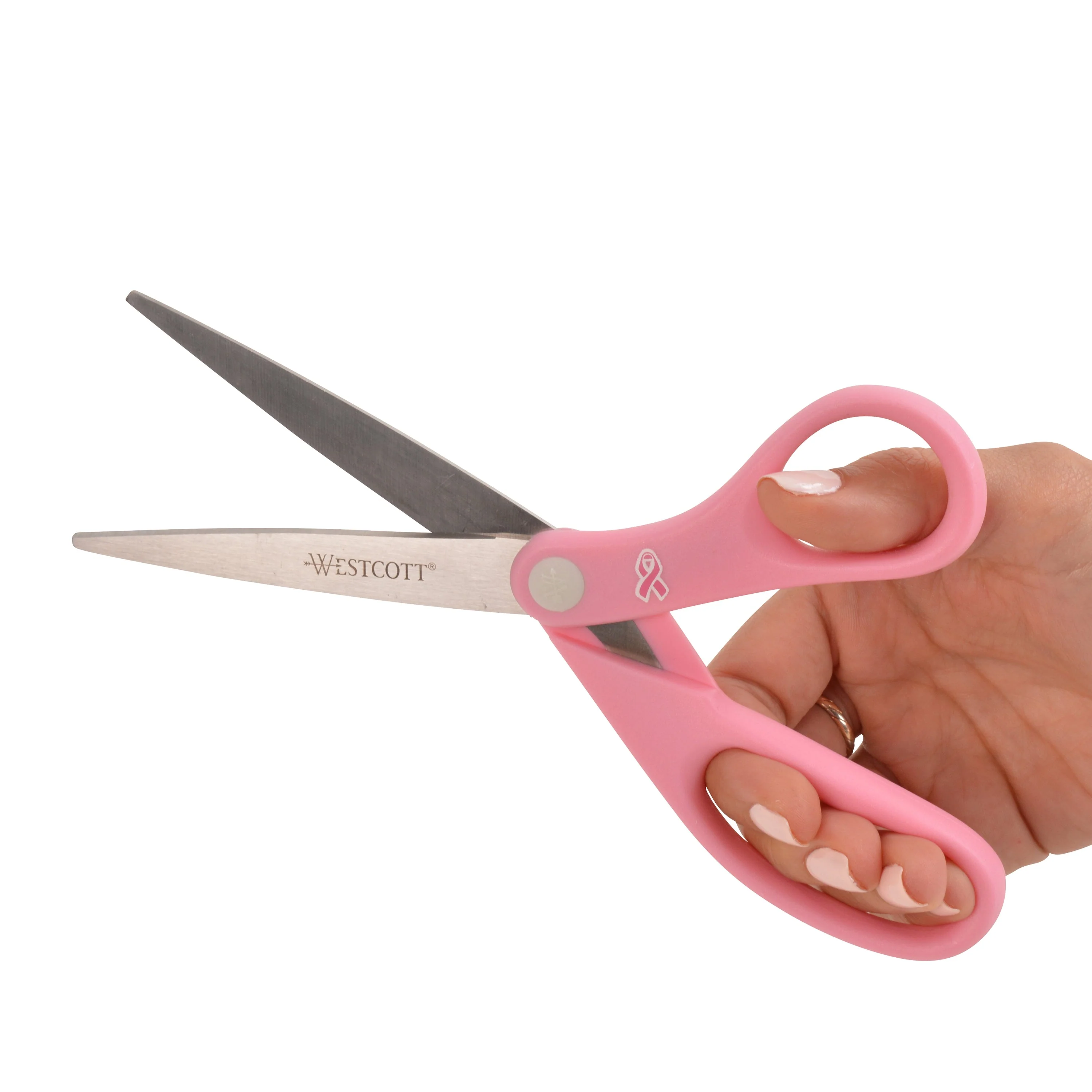 Westcott 8" Pink Ribbon Stainless Steel Scissors (15387) - Image 3