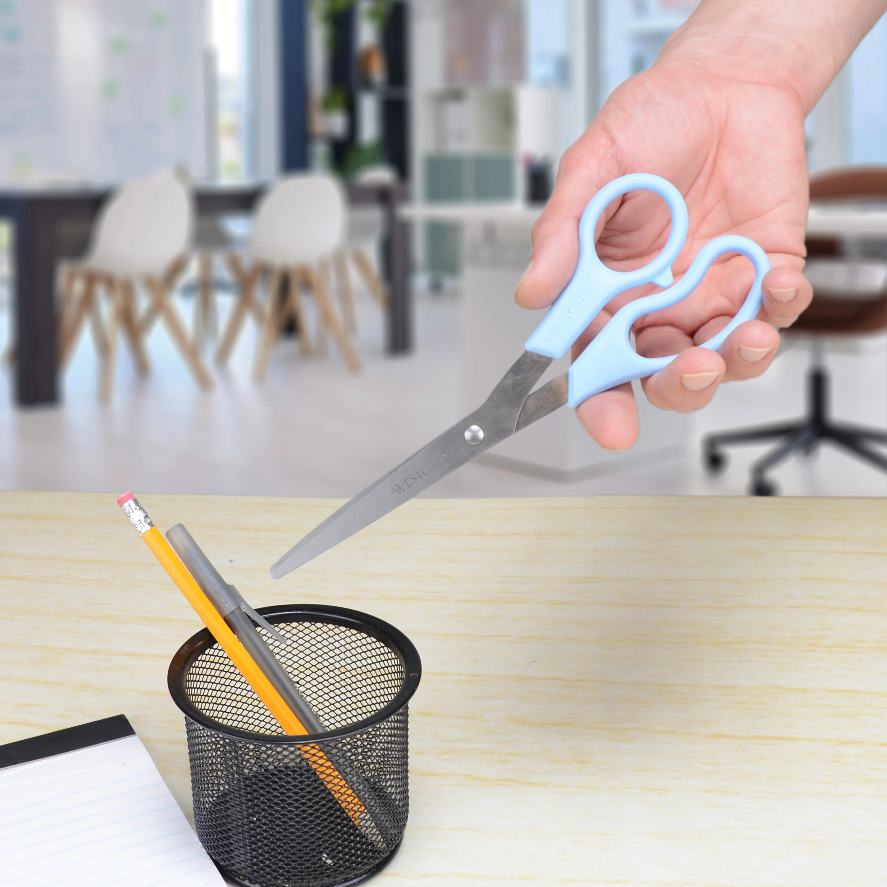 Westcott 8" Straight All Purpose Value Scissors, Blue (13151) - Image 4