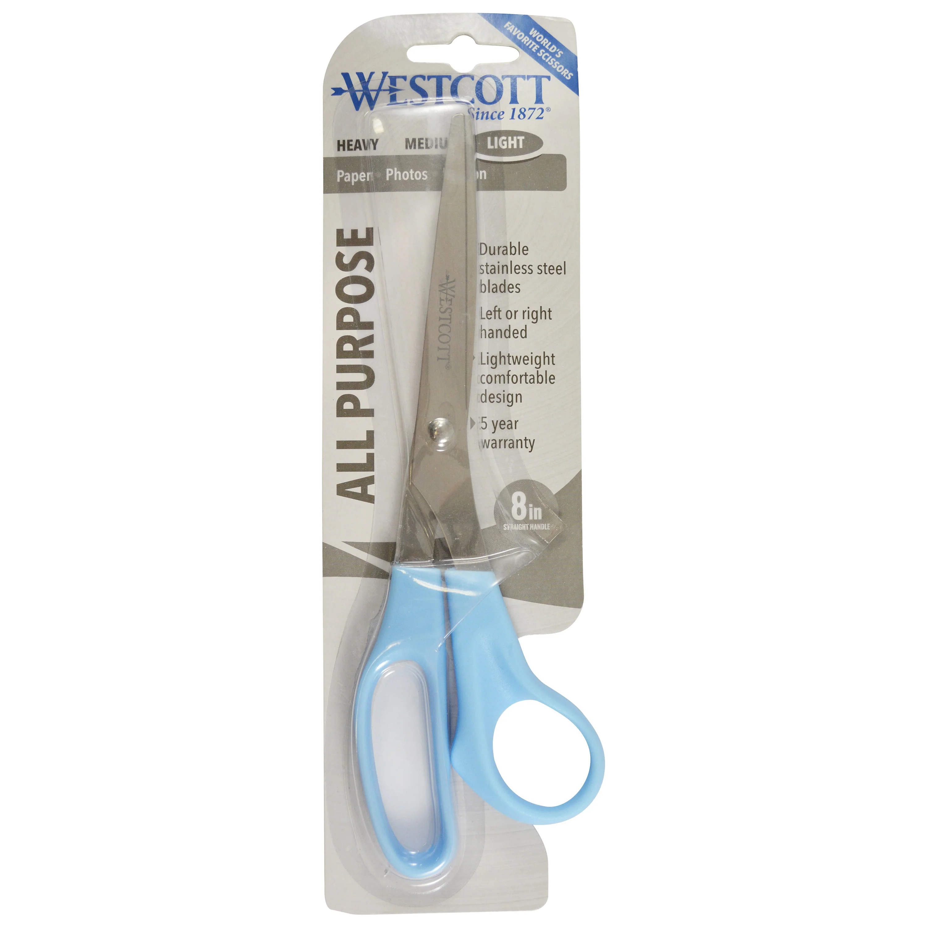 Westcott 8" Straight All Purpose Value Scissors, Blue (13151) - Image 6