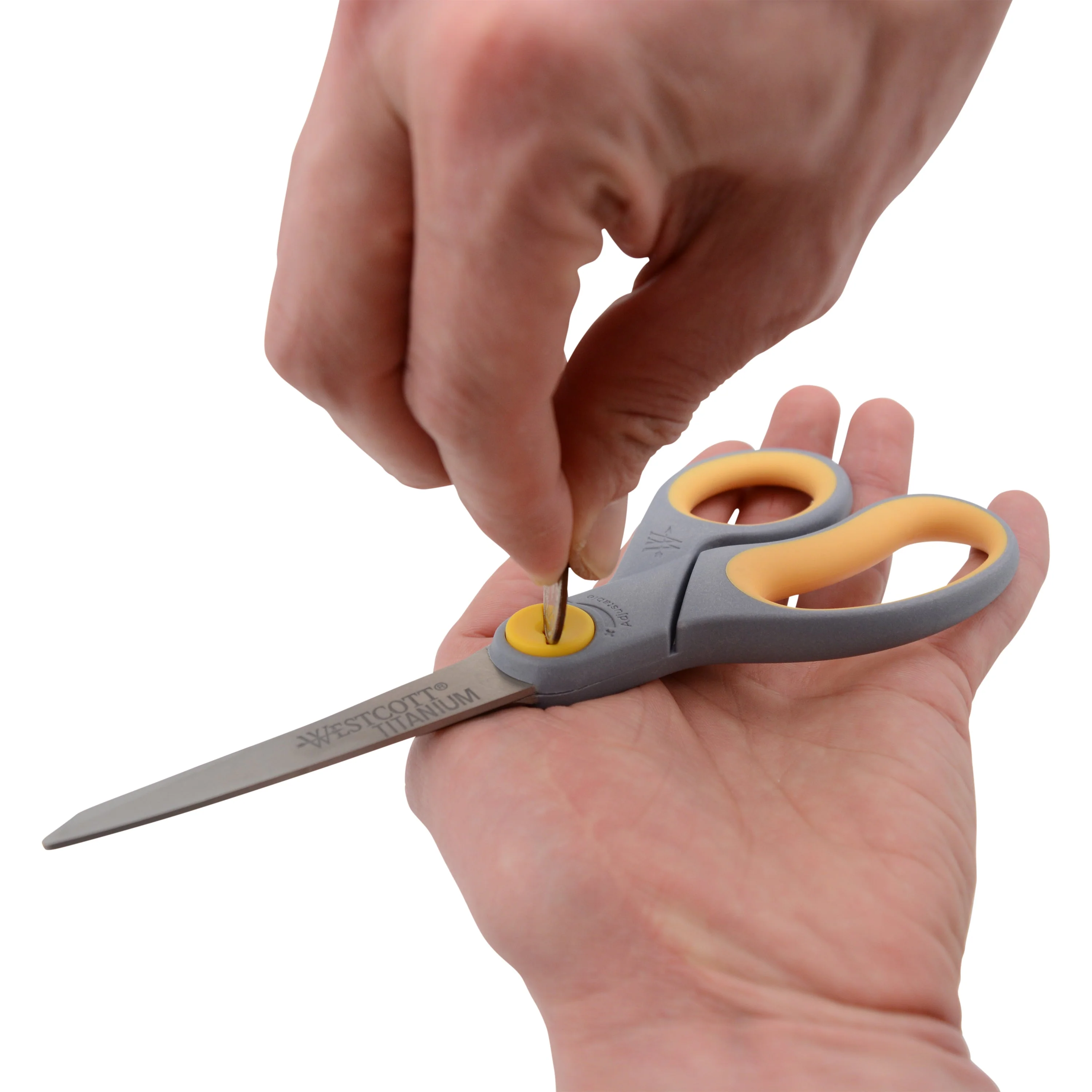 Westcott 8" Straight Soft Handle Titanium Bonded Glide Scissors, Grey/Yellow, 2 Pack (13901) - Image 3