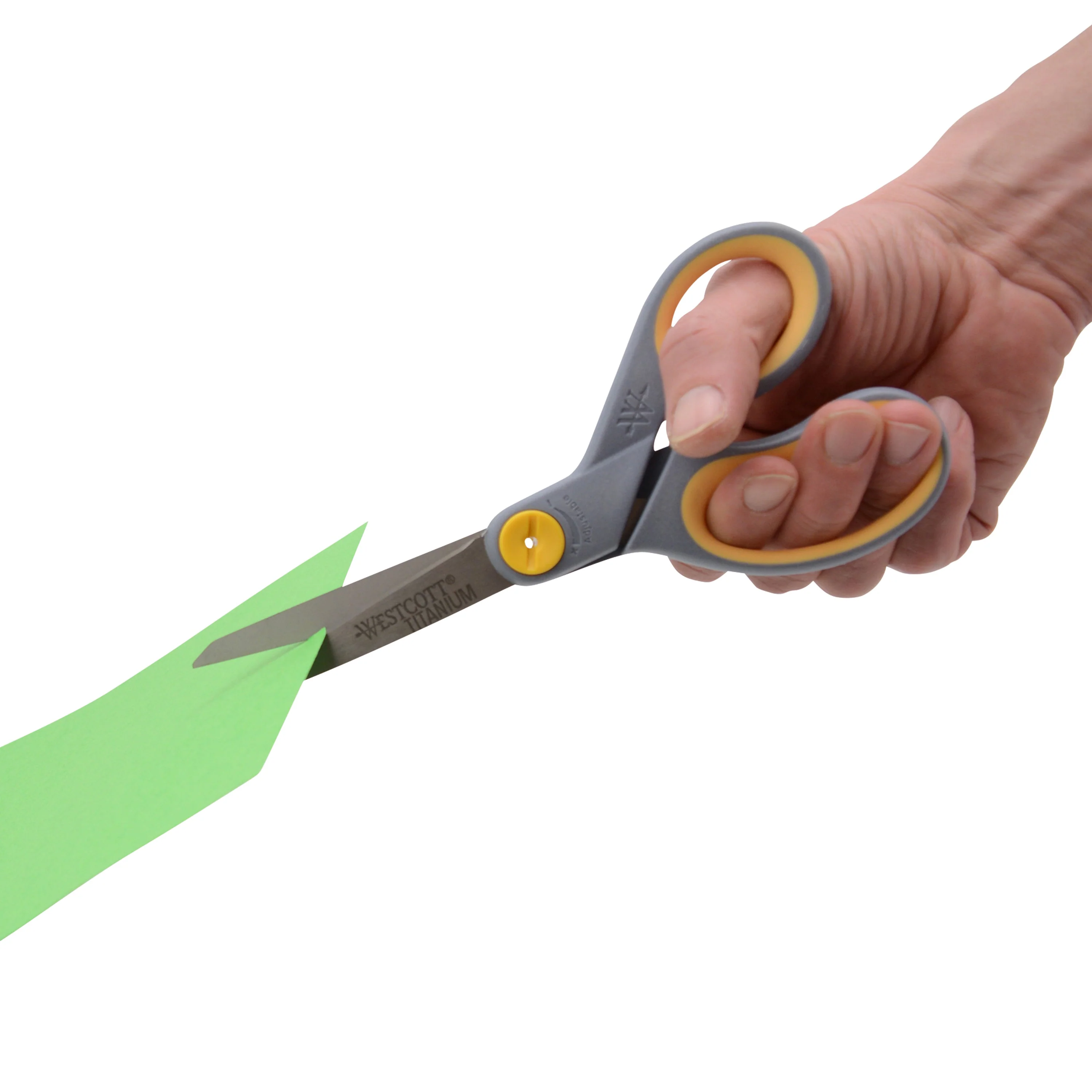 Westcott 8" Straight Soft Handle Titanium Bonded Glide Scissors, Grey/Yellow, 2 Pack (13901) - Image 4