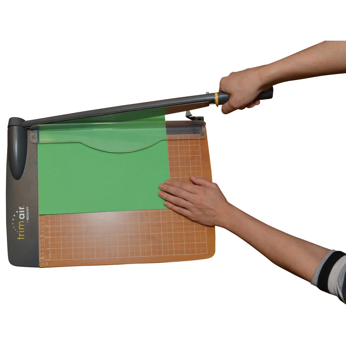 Westcott TrimAir Titanium Bonded Wood Guillotine Paper Trimmer with Anti-Microbial Protection, 15" (15107) - Image 3