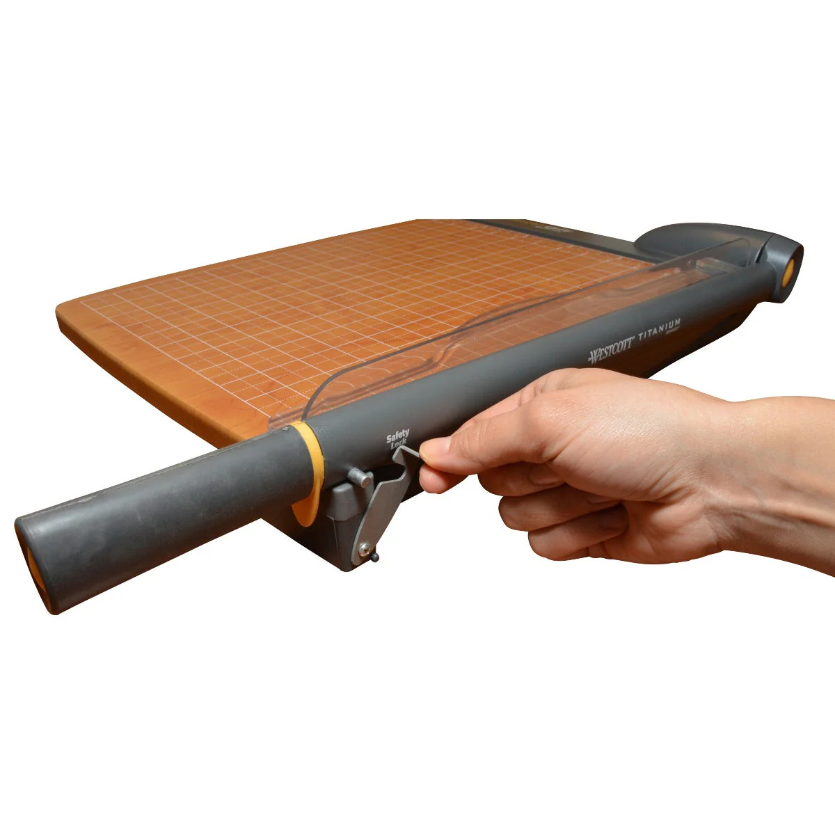 Westcott TrimAir Titanium Bonded Wood Guillotine Paper Trimmer with Anti-Microbial Protection, 15" (15107) - Image 4