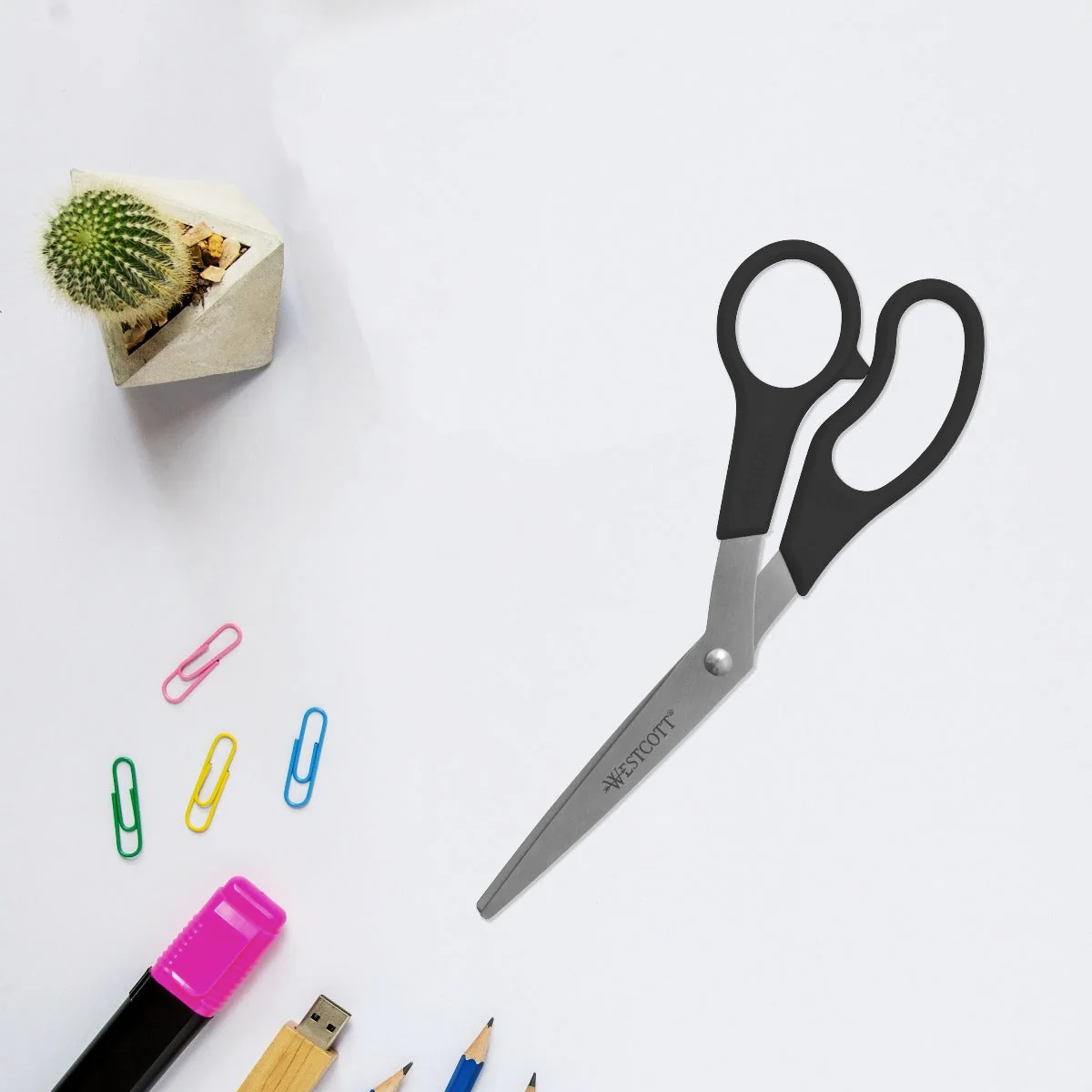 Westcott All Purpose Value Scissors, 8' Bent, Pack of 3, Black (13402) - Image 5