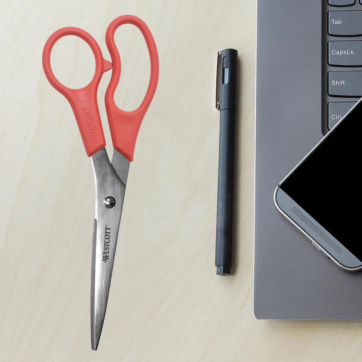 Westcott All Purpose Value Stainless Steel Scissors, 8", Red (40618) - Image 4