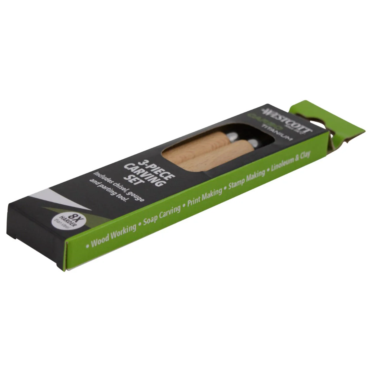 Westcott CarboTitanium Carving Tools Set for Wood Working, Soap Carving, Print Making, Clay Sculpture, 3-Piece Set (00674-Parent) - Image 5