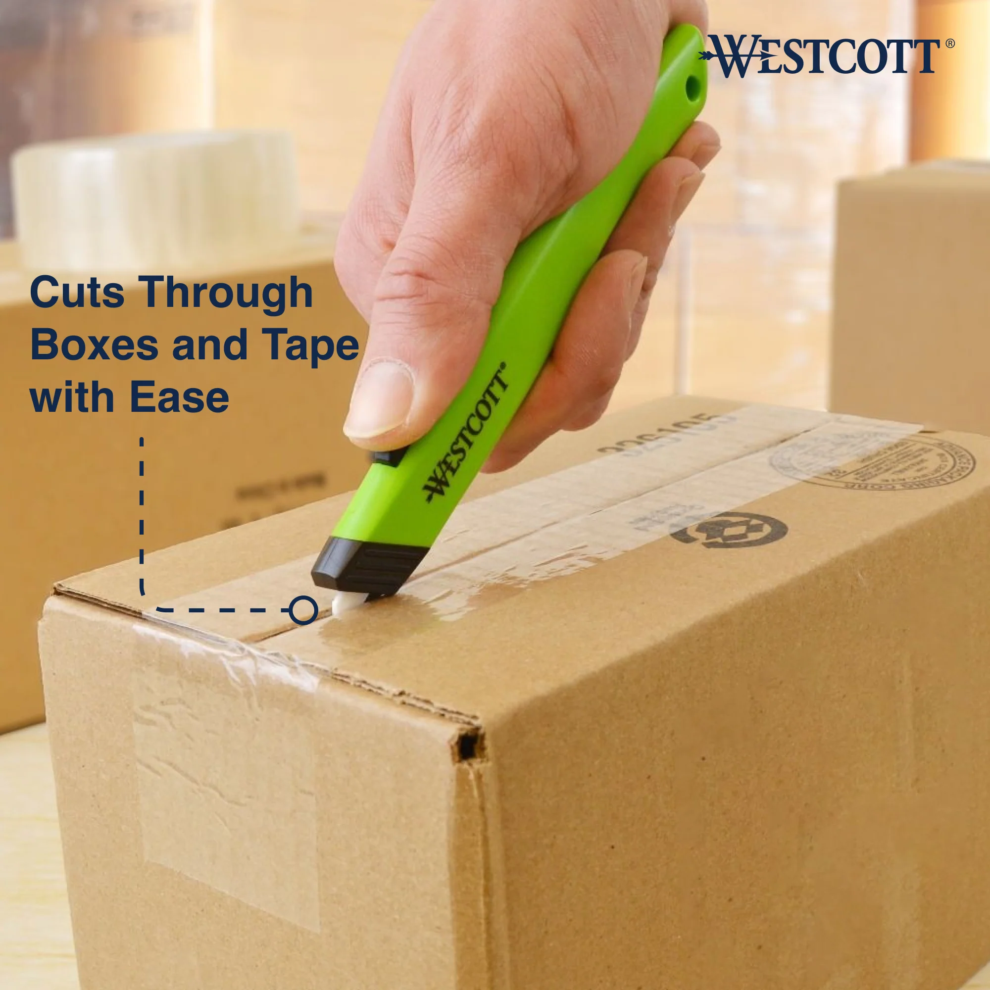 Westcott Full Size Auto Retractable Ceramic Utility Box Cutter (16475) - Image 4