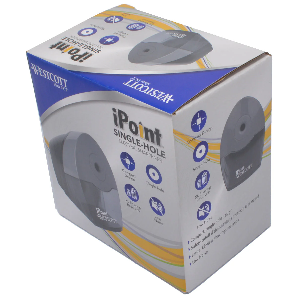 Westcott Compact Electric Single Hole Horizontal Pencil Sharpener (00407) - Image 5