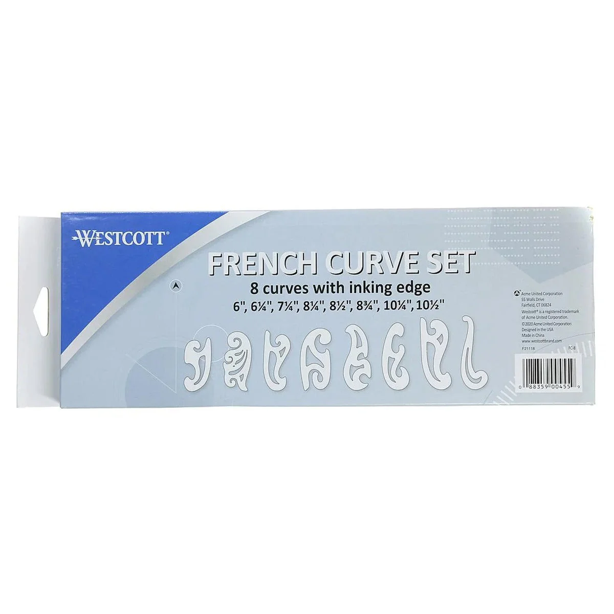 Westcott French Curve Template Set of 8 (FC-8) - Image 4