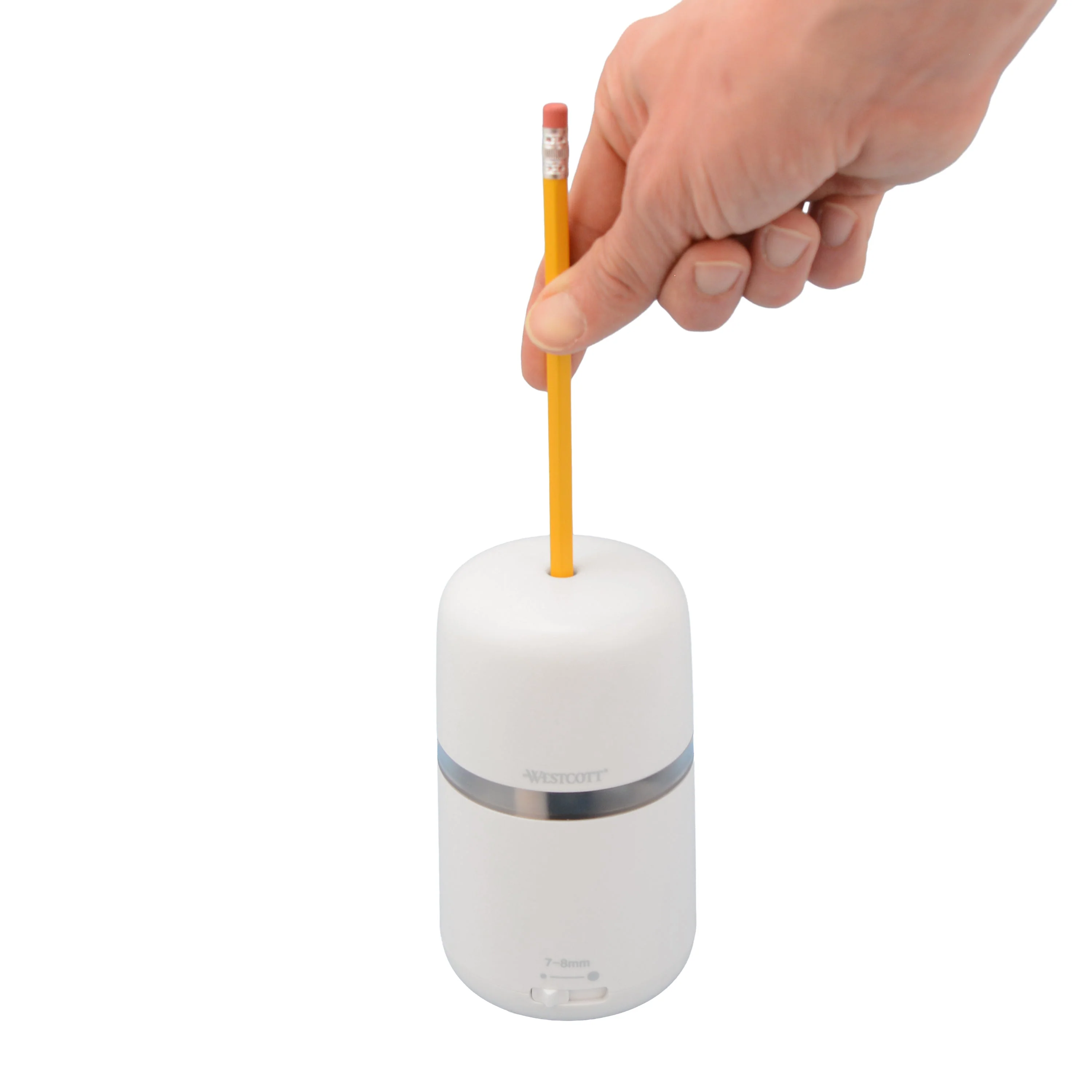 Westcott Two-in-One Fully Automatic Battery and Electric Pencil Sharpener, White (00981-PARENT) - Image 6