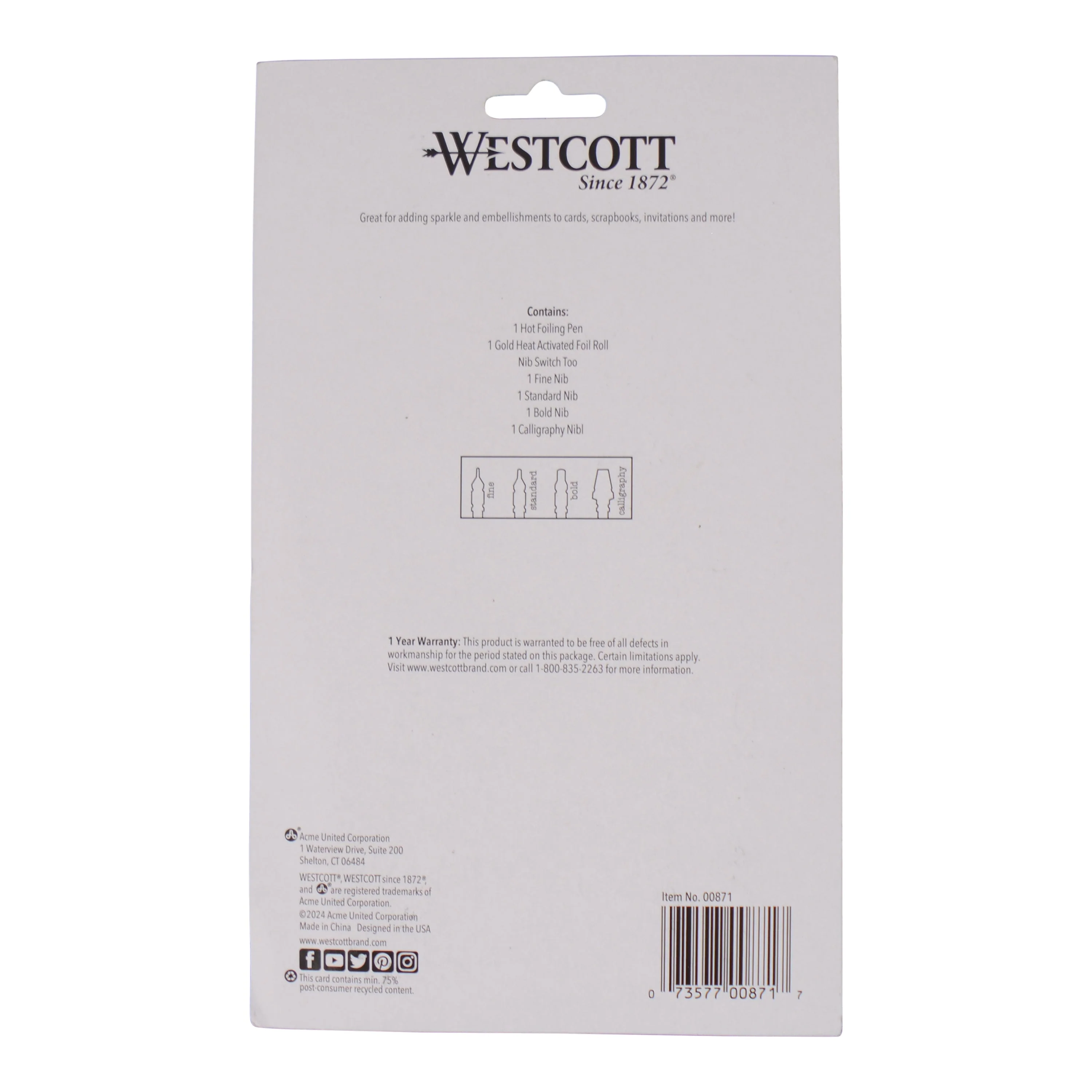 Westcott Hot Foil Pen, for Craft Projects, Cards, Scrapbooks, Invitations and More (00871-PARENT) - Image 3