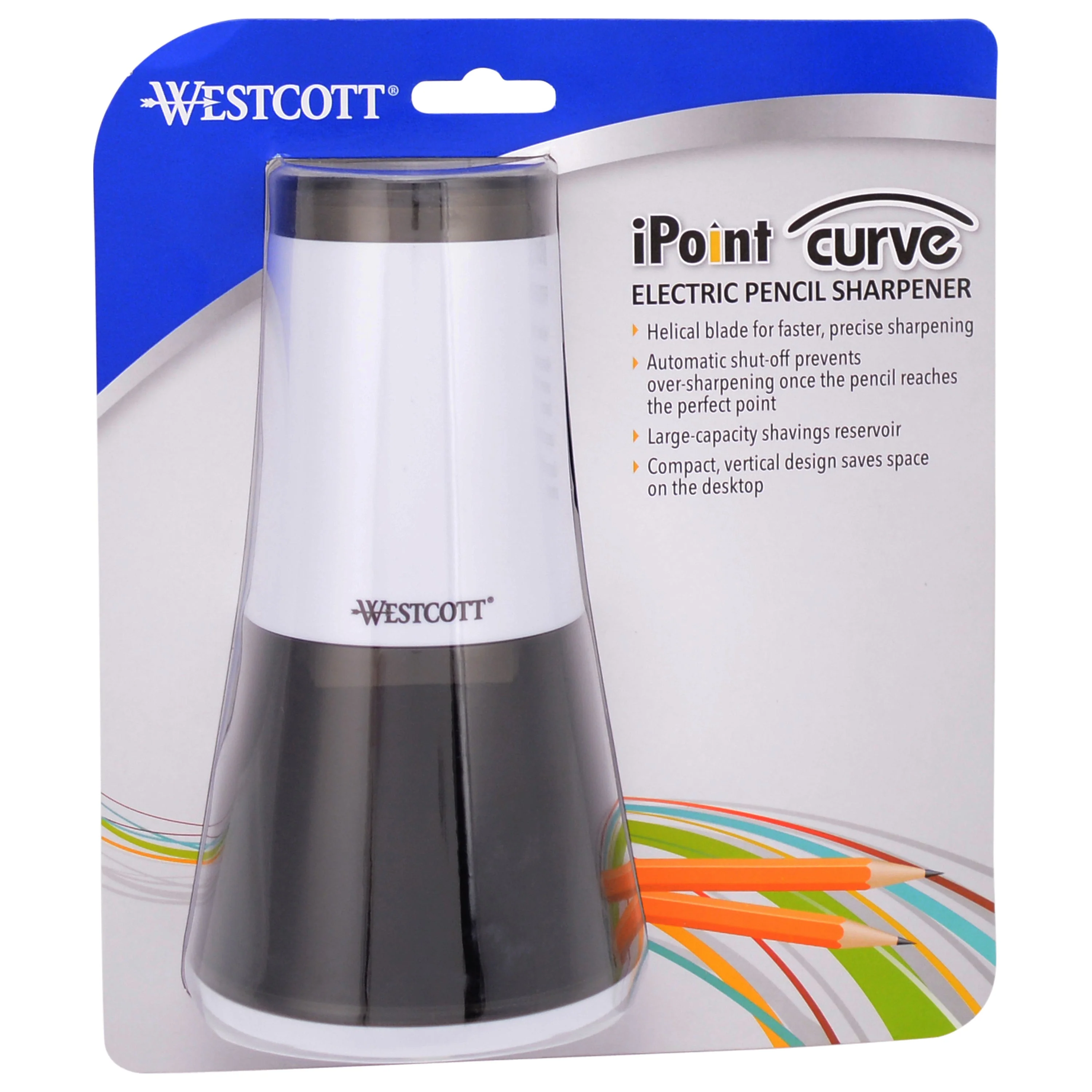 Westcott iPoint Curve Electric Pencil Sharpener, White (00947-PARENT) - Image 10