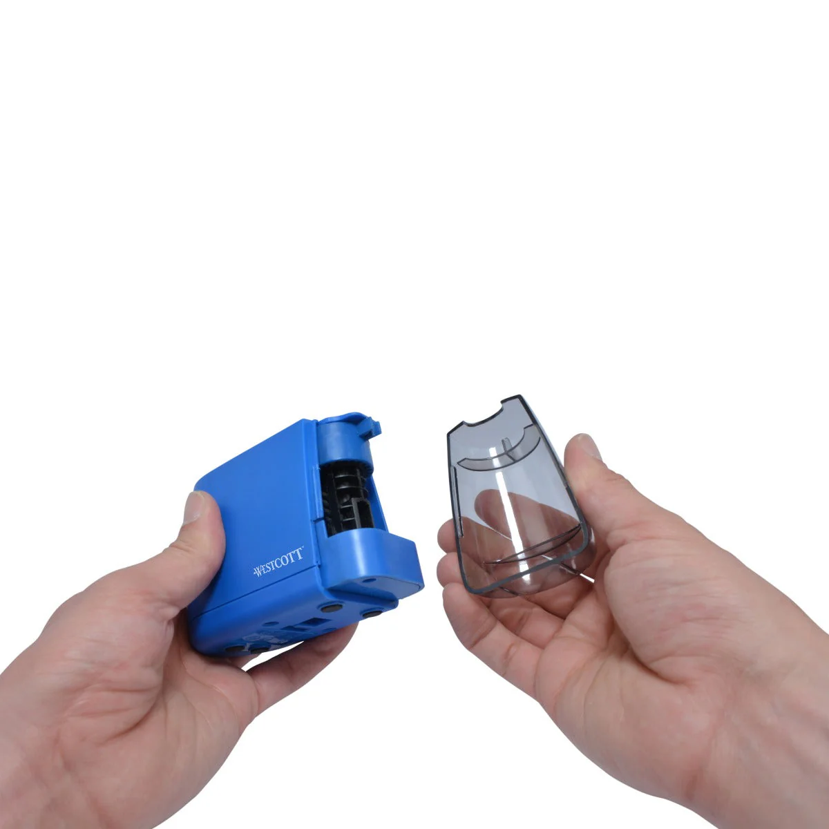 Westcott iPoint Duo™ Dual-Powered Battery/Electric Pencil Sharpener, Blue (17813) - Image 10