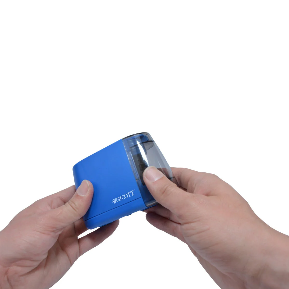 Westcott iPoint Duo™ Dual-Powered Battery/Electric Pencil Sharpener, Blue (17813) - Image 9