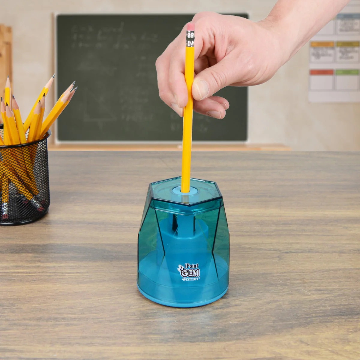 Westcott iPoint® GEM Battery Pencil Sharpener, Blue (00529-PARENT) - Image 4