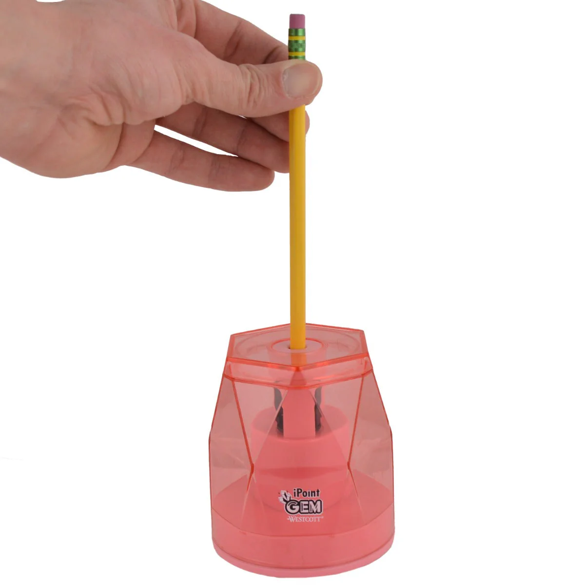 Westcott iPoint® GEM Battery Pencil Sharpener, Pink (00578-PARENT) - Image 11