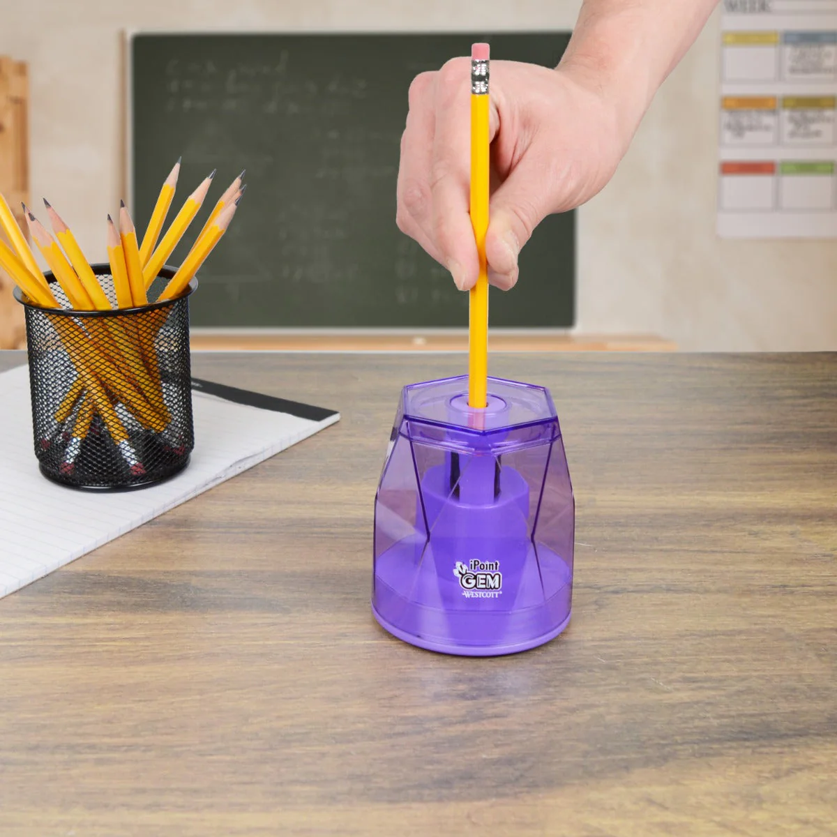 Westcott iPoint® GEM Battery Pencil Sharpener, Purple  (00576-PARENT) - Image 6
