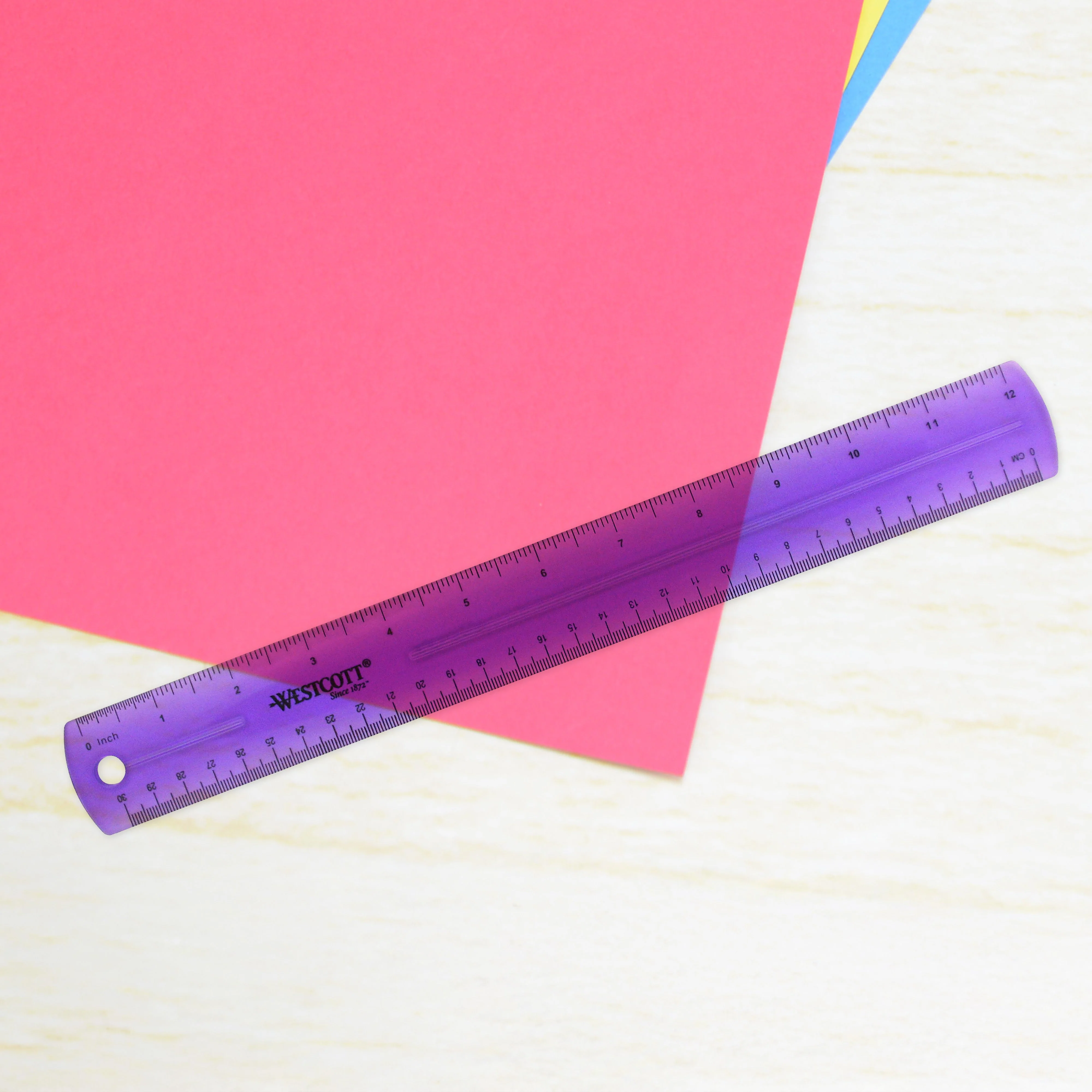 Westcott Jeweltone Plastic Ruler, 12 Inch, Assorted Transparent Colors (12975) - Image 4