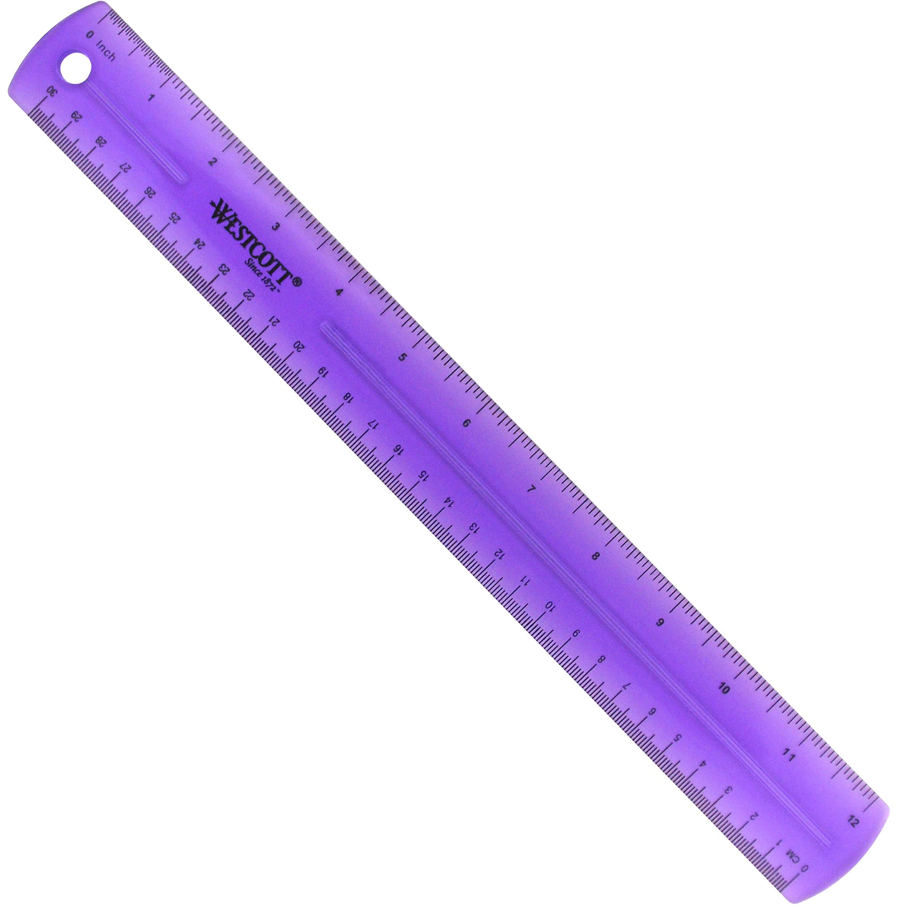 Westcott Jeweltone Plastic Ruler, 12 Inch, Assorted Transparent Colors (12975) - Image 7