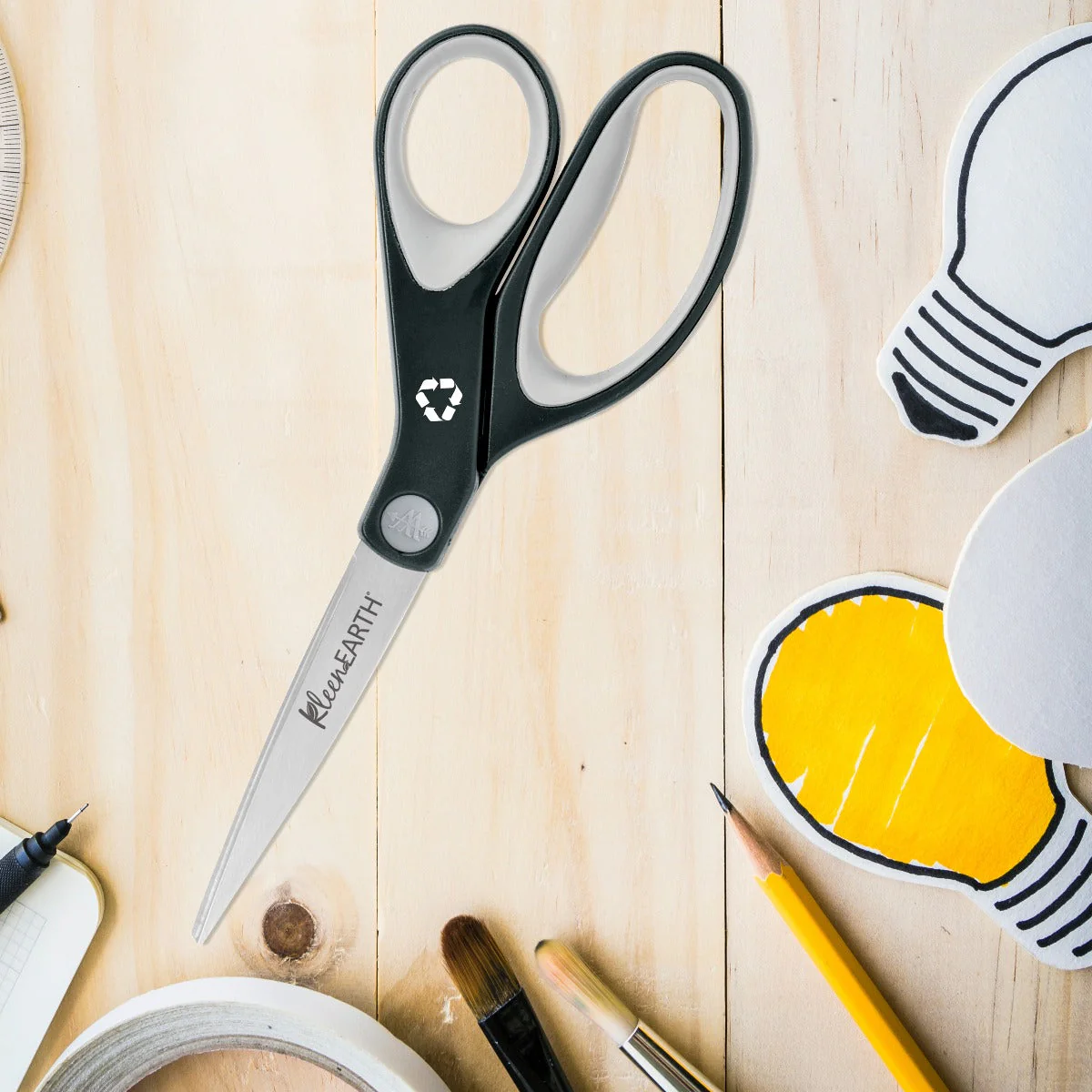 Westcott 8-Inch KleenEarth Soft Handle Straight Scissors, Black/Gray (15588) - Image 4