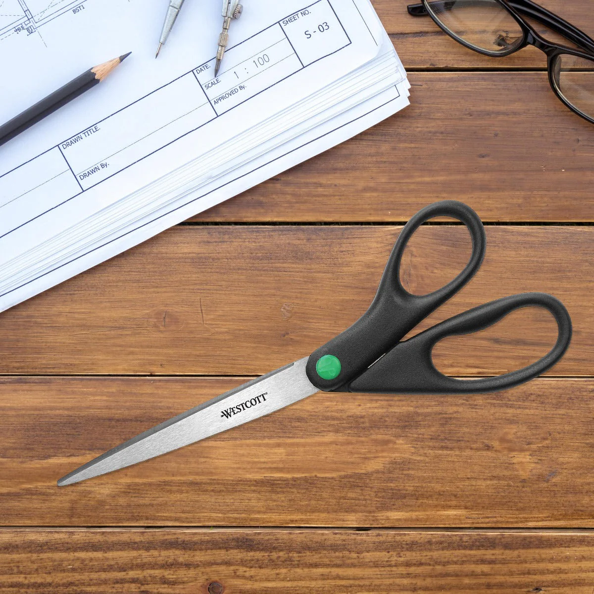 Westcott KleenEarth 9" Recycled Scissors Straight (13138) - Image 7