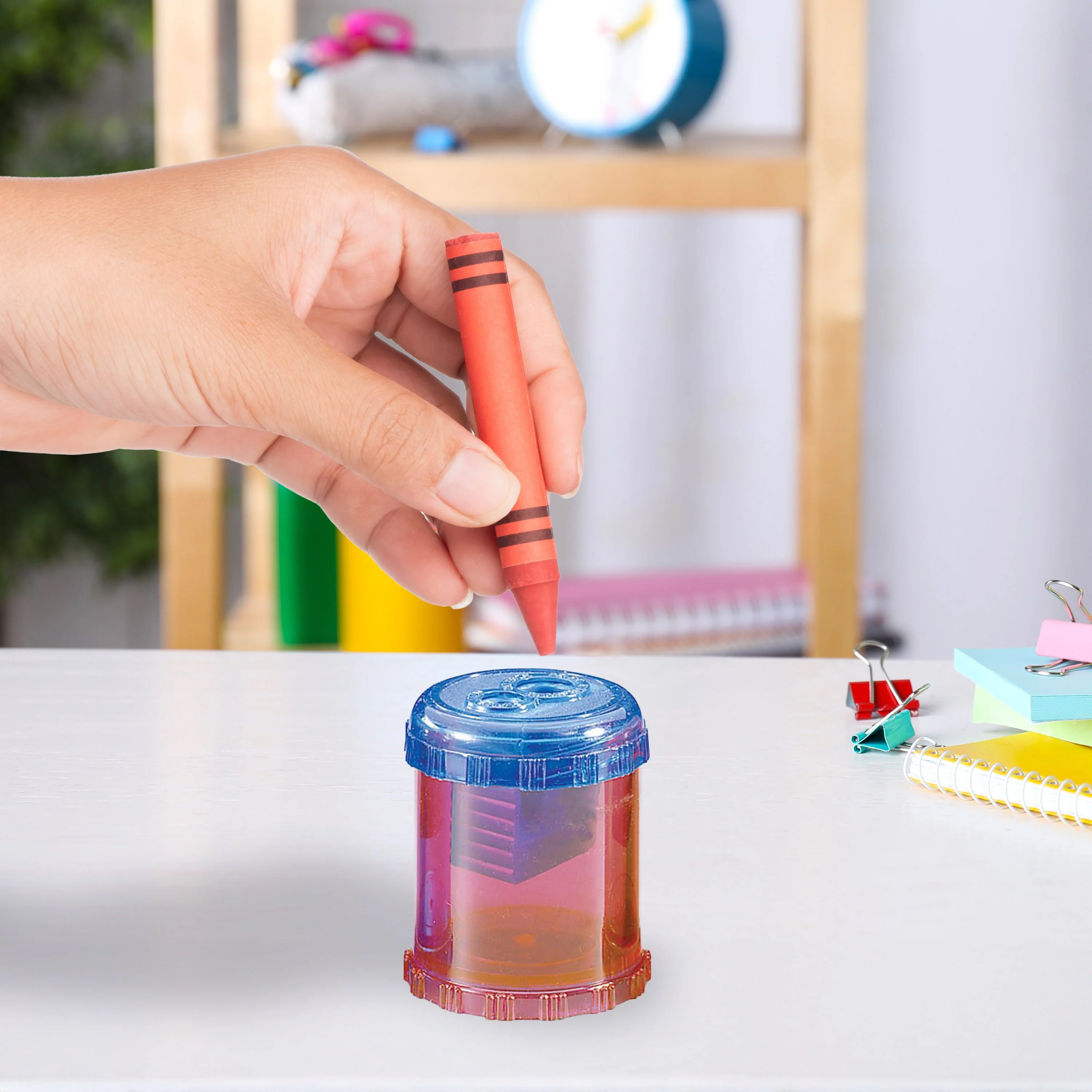 Westcott Plastic Manual Pencil and Crayon Sharpener, Assorted Colors (12202) - Image 4