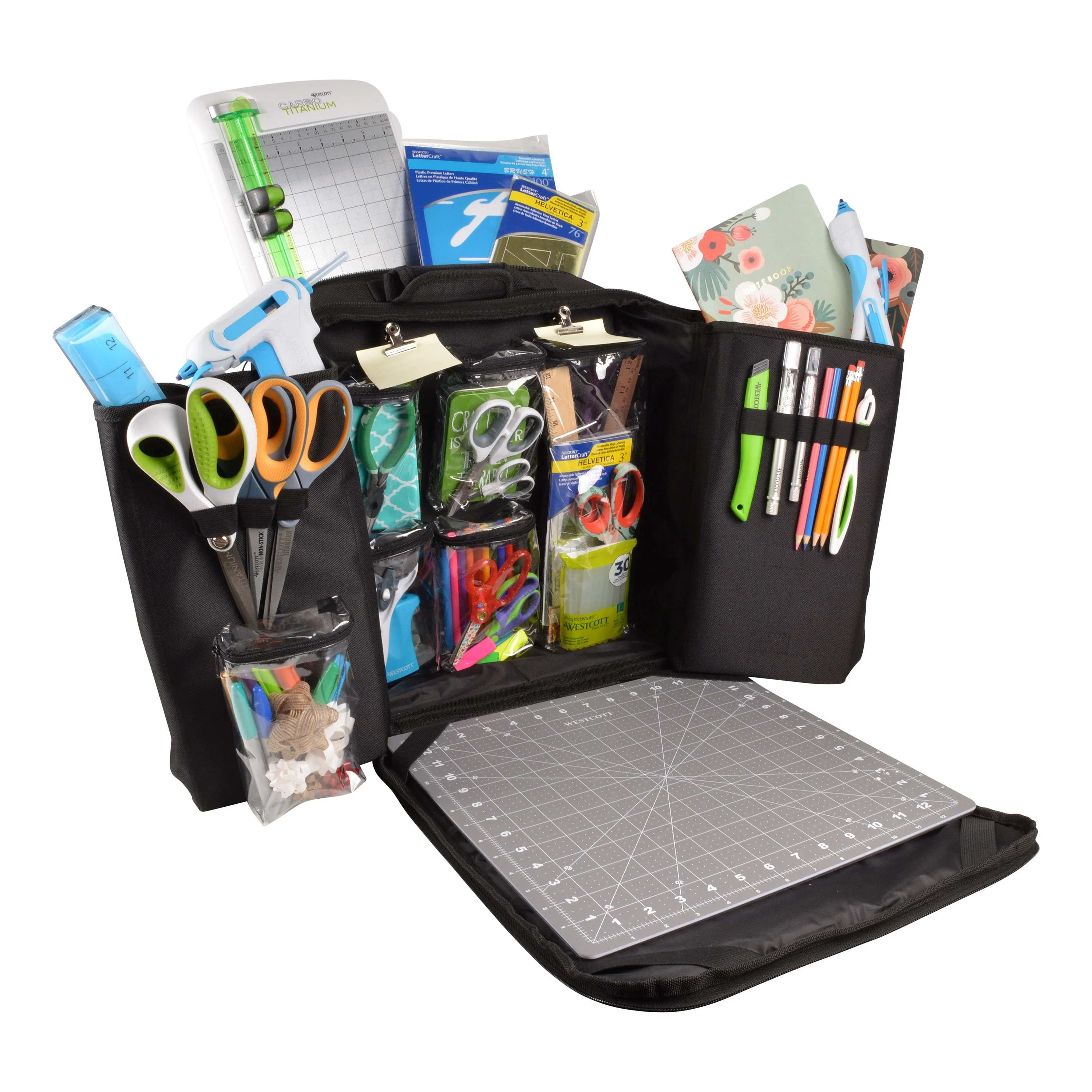 Westcott ProjectMate Craft Storage Bag/WorkStation, Black/Teal (67419-PARENT) - Image 19