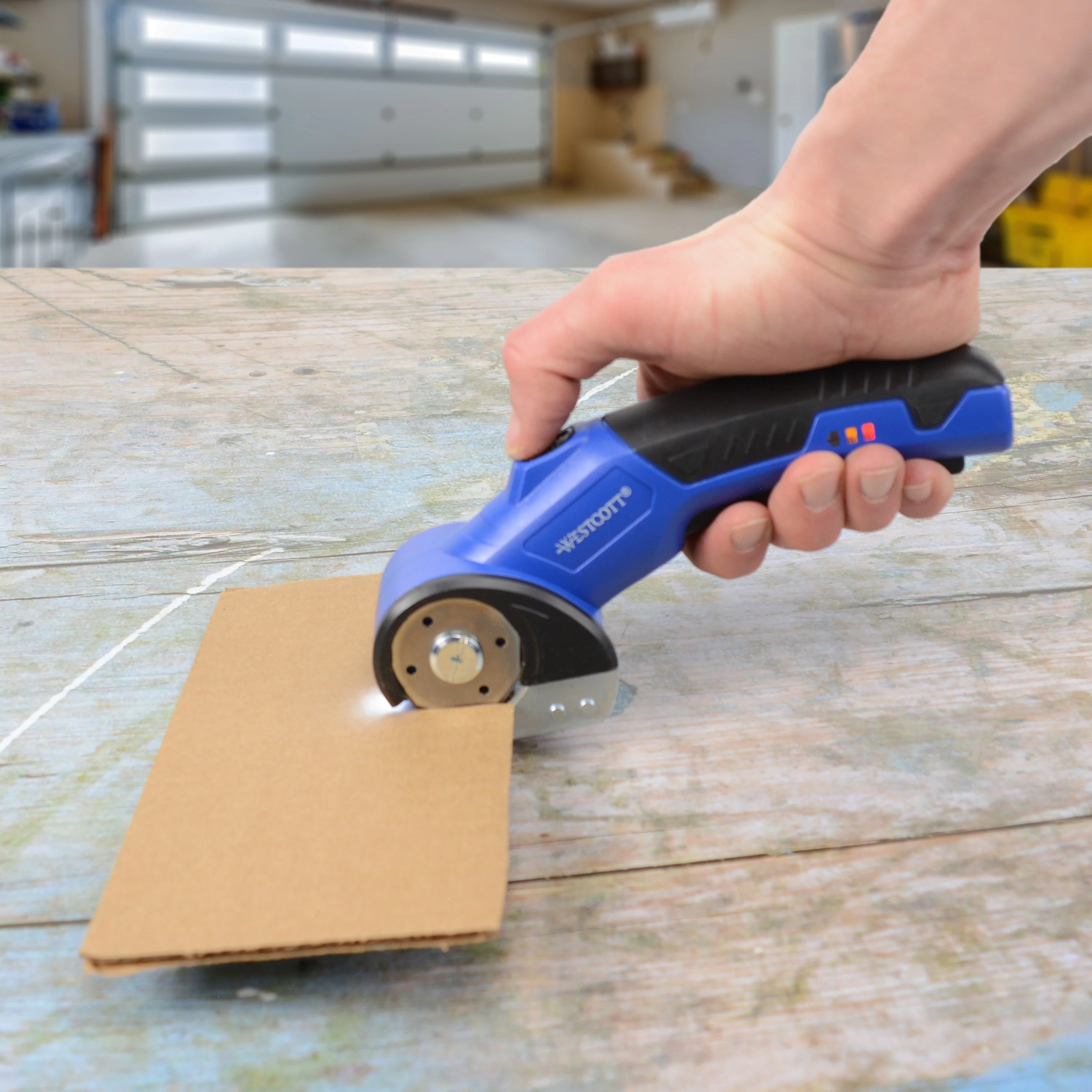 Westcott Rechargeable Electric Scissors, Cordless Power Scissors with Built-In Battery, Stainless Steel Blades Cut Up to 1/4", Ergonomic Comfort Grip, Cuts Cardboard, Fabric, Plastic & Packaging (00999-Parent) - Image 11