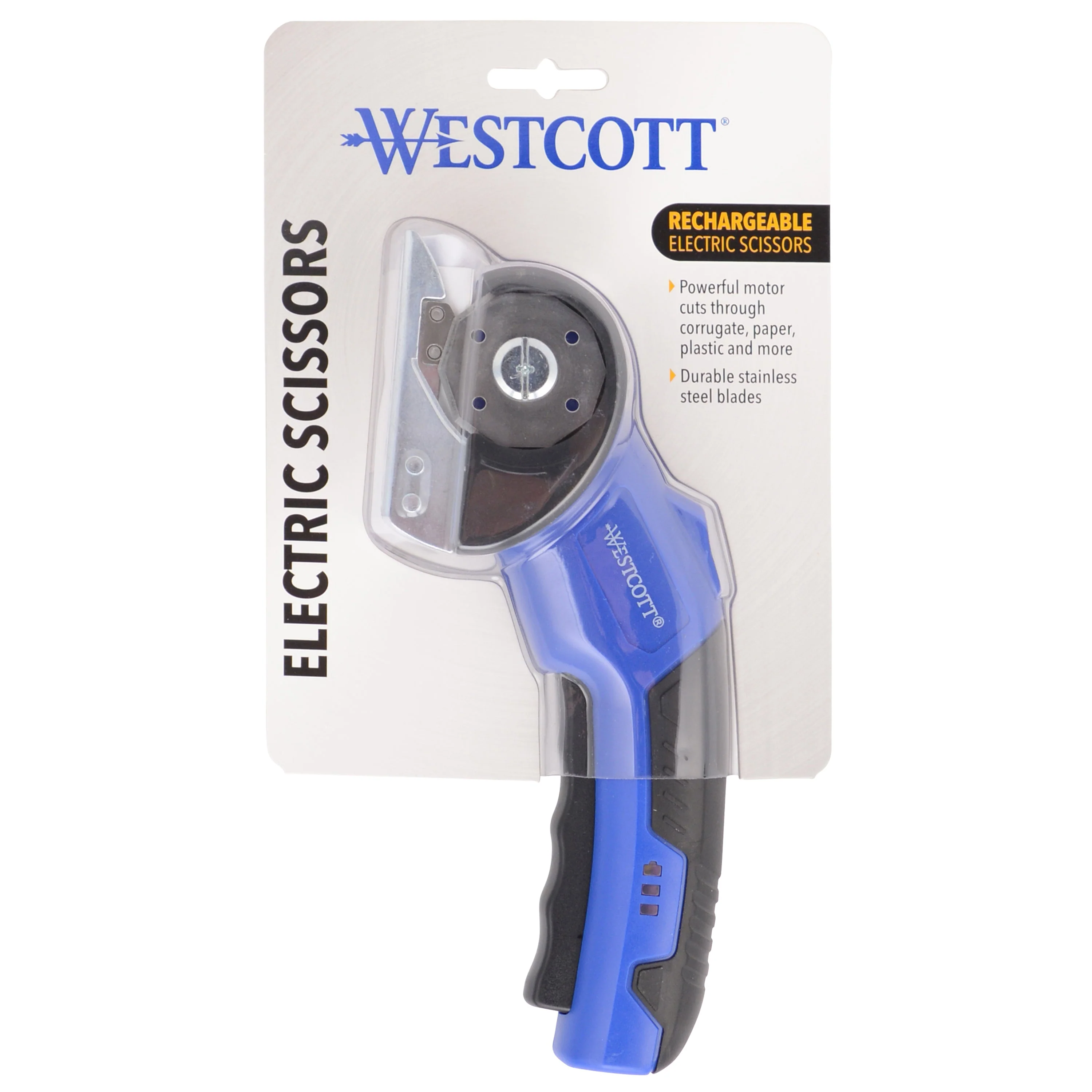 Westcott Rechargeable Electric Scissors, Cordless Power Scissors with Built-In Battery, Stainless Steel Blades Cut Up to 1/4", Ergonomic Comfort Grip, Cuts Cardboard, Fabric, Plastic & Packaging (00999-Parent) - Image 17