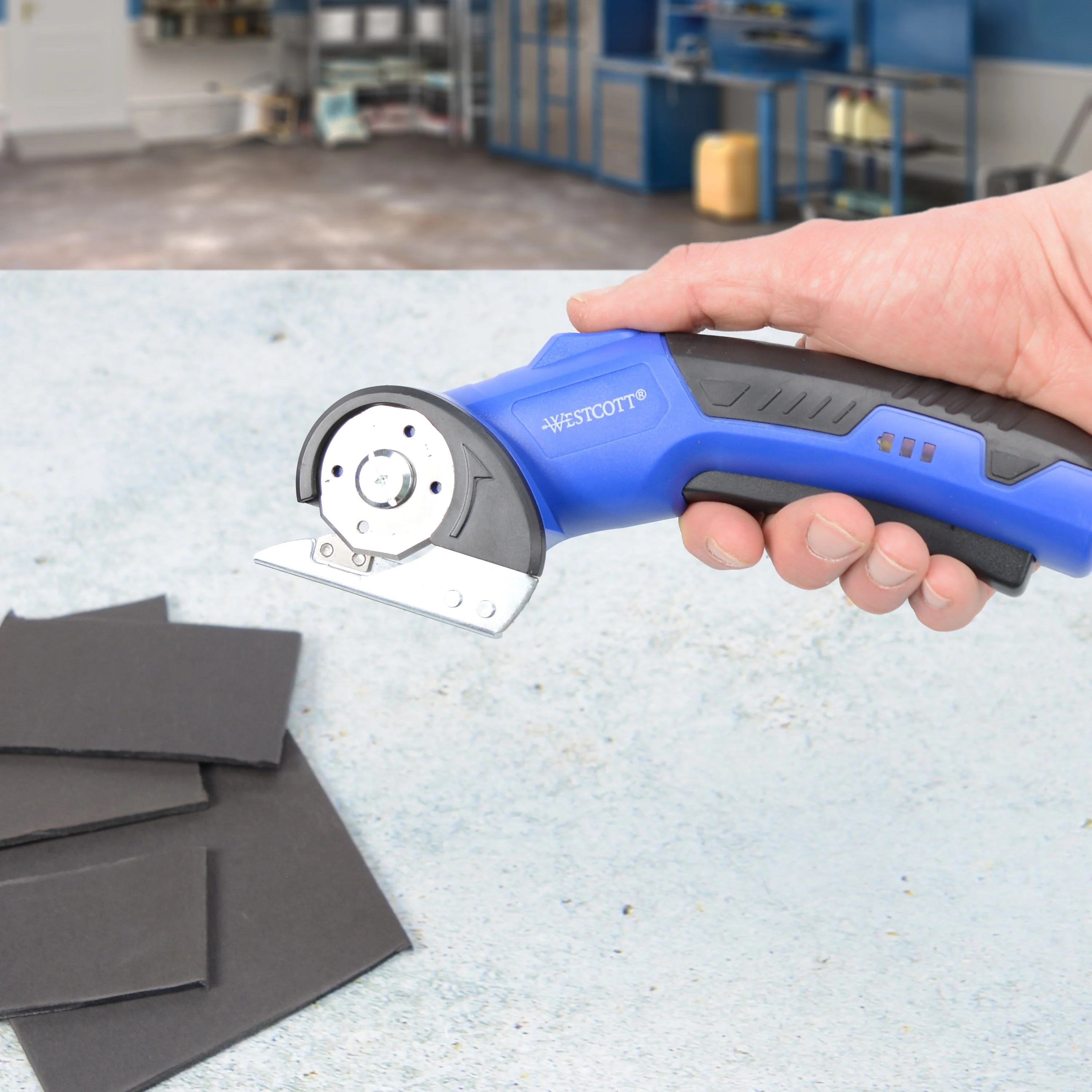 Westcott Rechargeable Electric Scissors, Cordless Power Scissors with Built-In Battery, Stainless Steel Blades Cut Up to 1/4", Ergonomic Comfort Grip, Cuts Cardboard, Fabric, Plastic & Packaging (00999-Parent) - Image 9