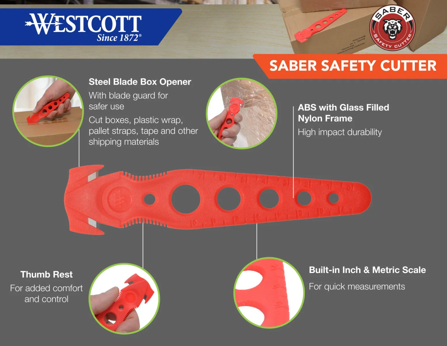 Westcott Saber Safety Cutter Red Bulk 50pk - Image 7
