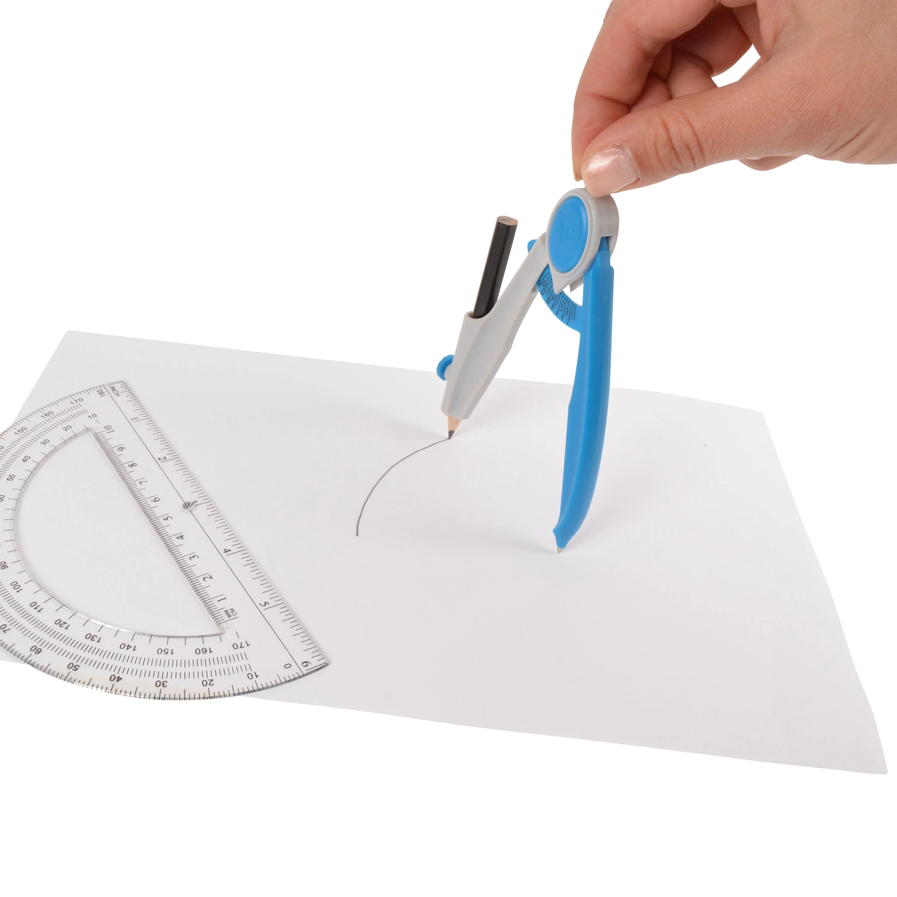 Westcott 2 Piece Math Tools Set, Compass & Protractor, Assorted Colors (14558) - Image 5