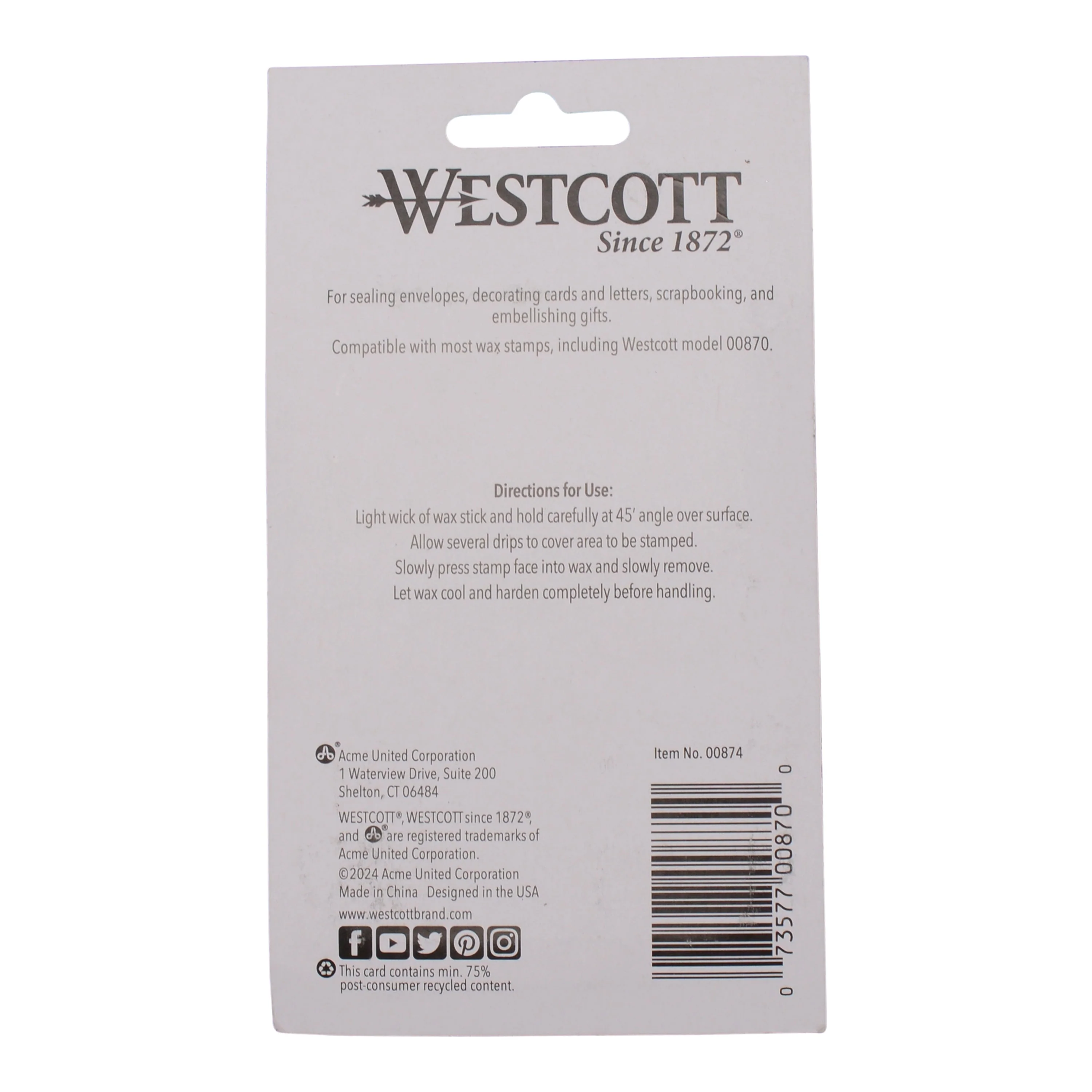 Westcott Wax Stamp Set, Vintage Sealing Kit for Invitations, Cards, Letters, Crafts and More (00870-PARENT) - Image 5